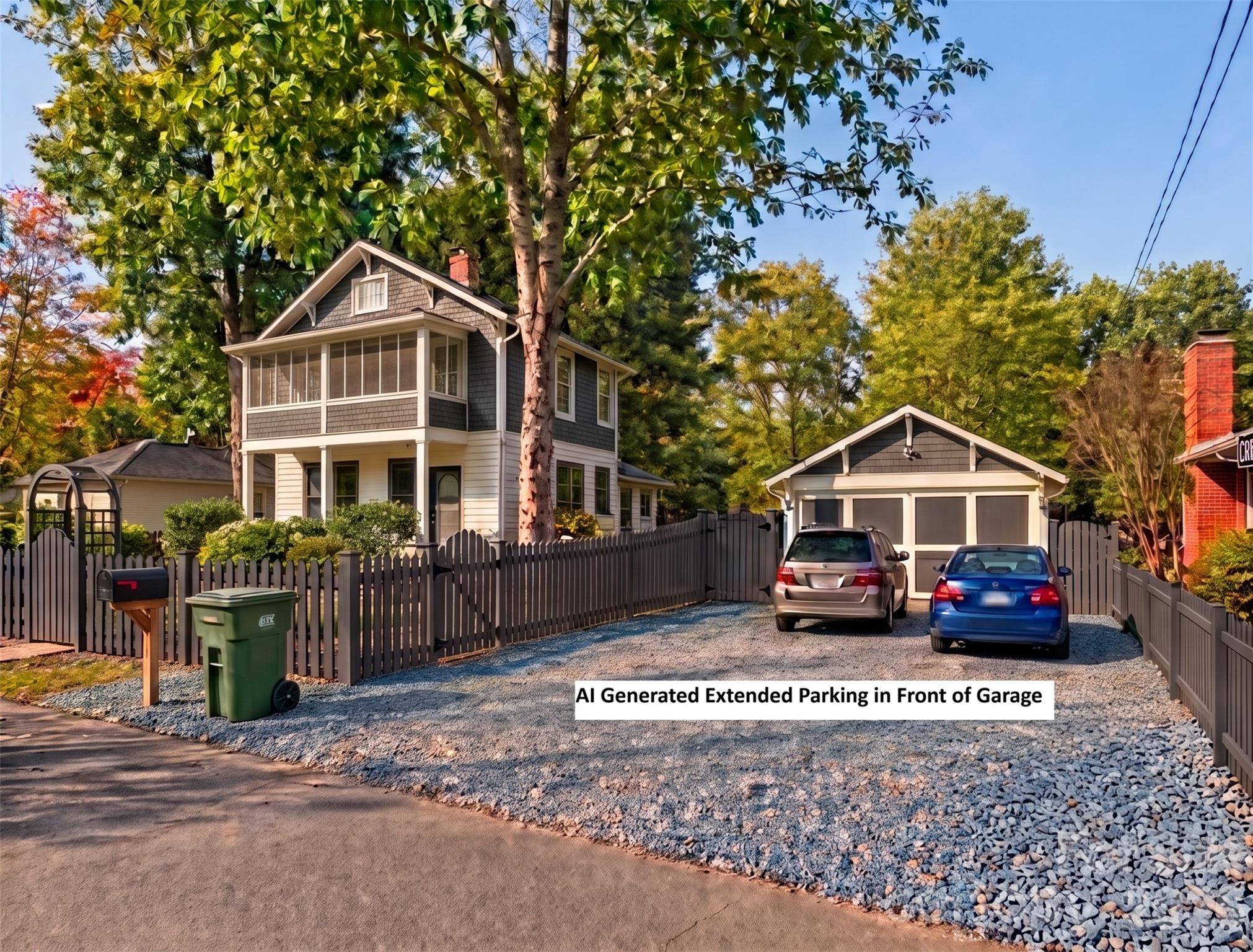 AI-generated Extended Parking Option in Front of Garage for 113 Stewart Street - 111-113 Stewart Street, Hendersonville