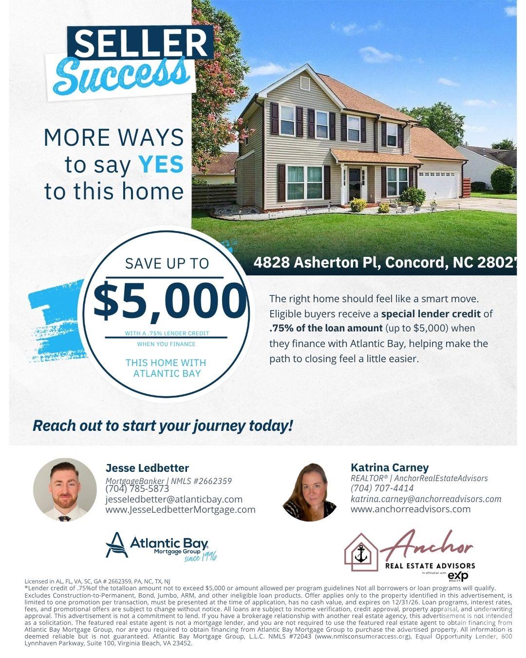 Flier also included in attachments - 4828 Asherton Place NW, Concord