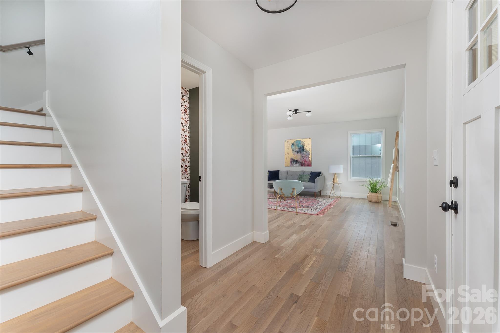 stairs leading to second floor - 12 Crestfield Avenue, Asheville