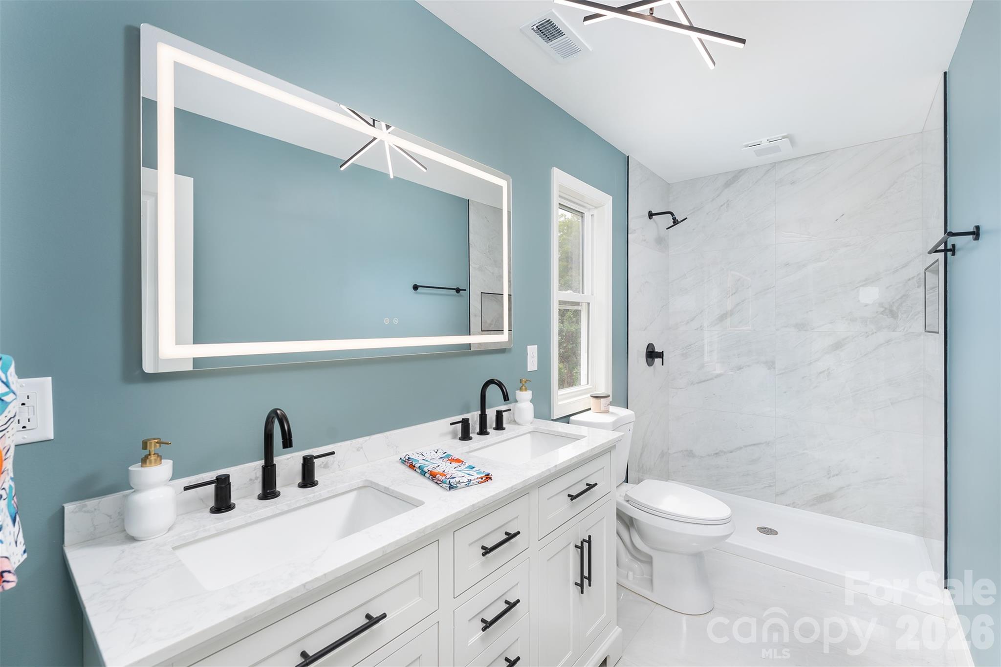 nice shower and lighted  mirror - 12 Crestfield Avenue, Asheville