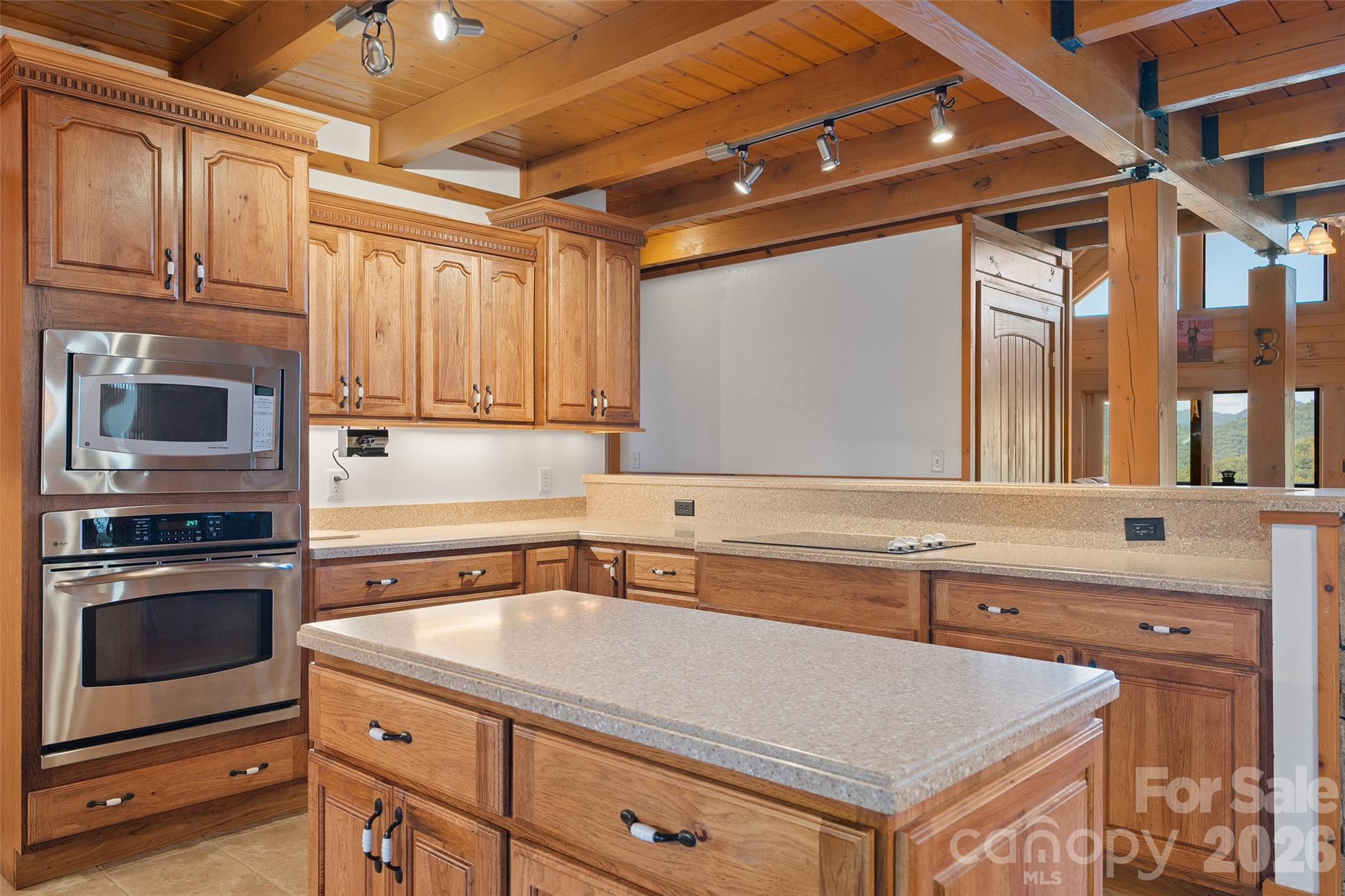 Stainless steel appliances, extensive counter space, and custom cabinetry. - 124 Borges Lane, Waynesville