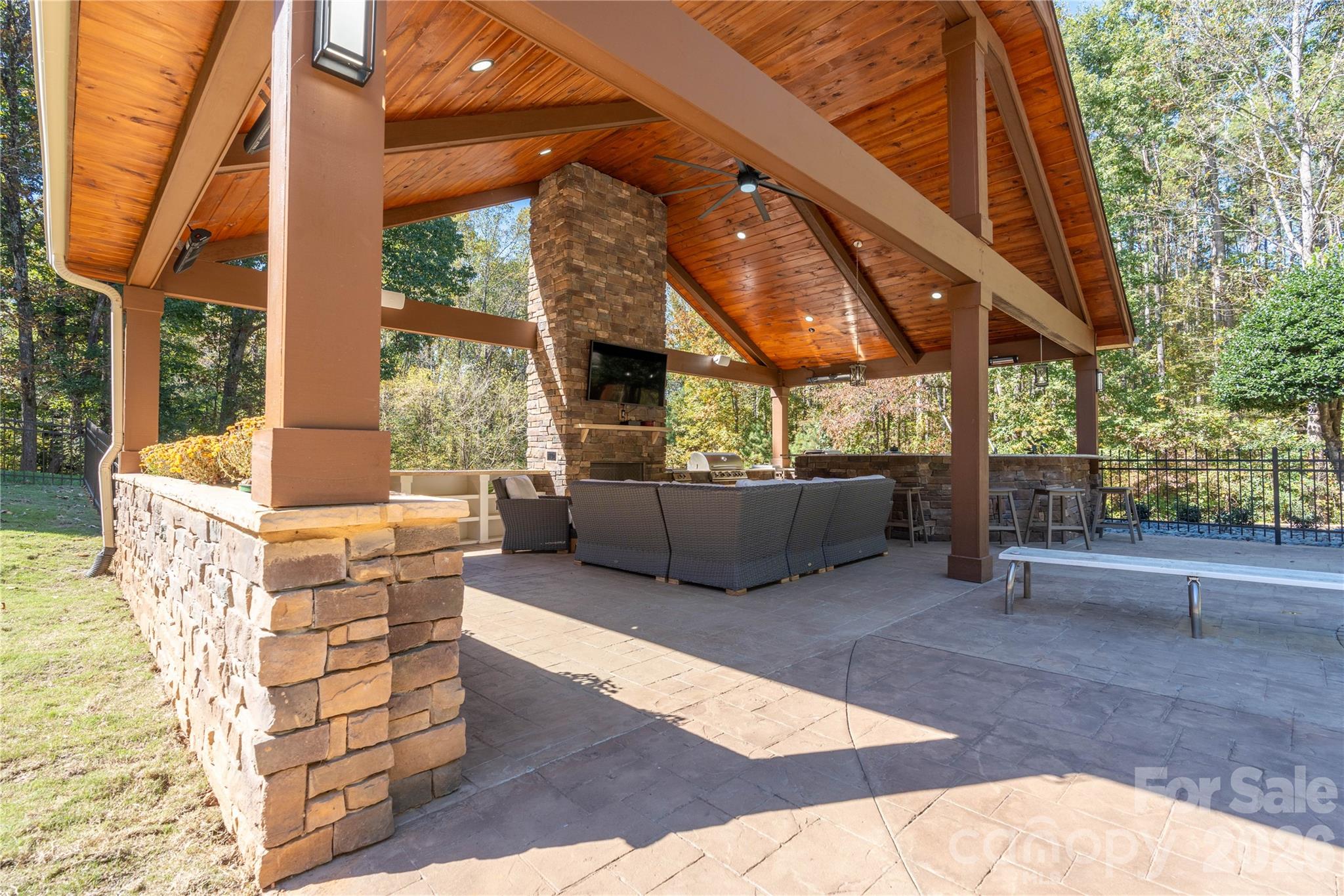 Outdoor Fireplace and Covered Pavilion - 1427 Merrimont Avenue, Kings Mountain