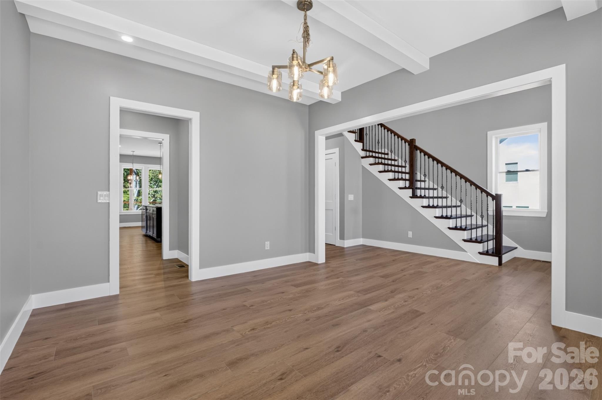The dining room connects to the garage hallway and kitchen. - 160 Pumice Drive, Statesville