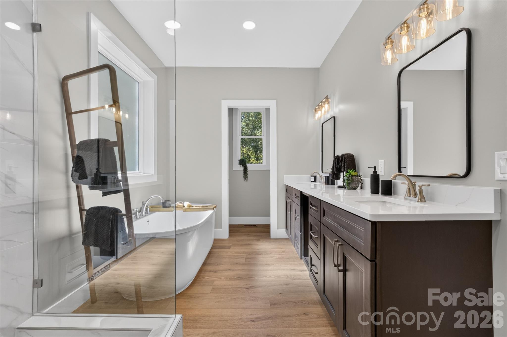 Spacious primary bathroom with large walk-in closet. - 160 Pumice Drive, Statesville