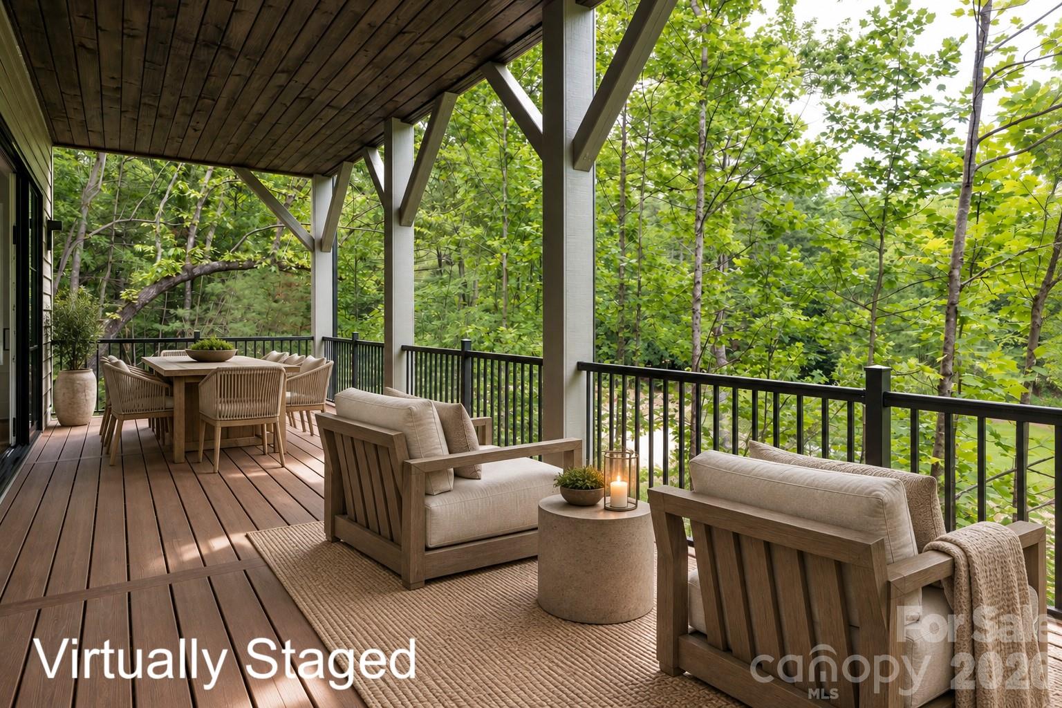 Virtually staged porch - 58 Blackgum Court, Hendersonville