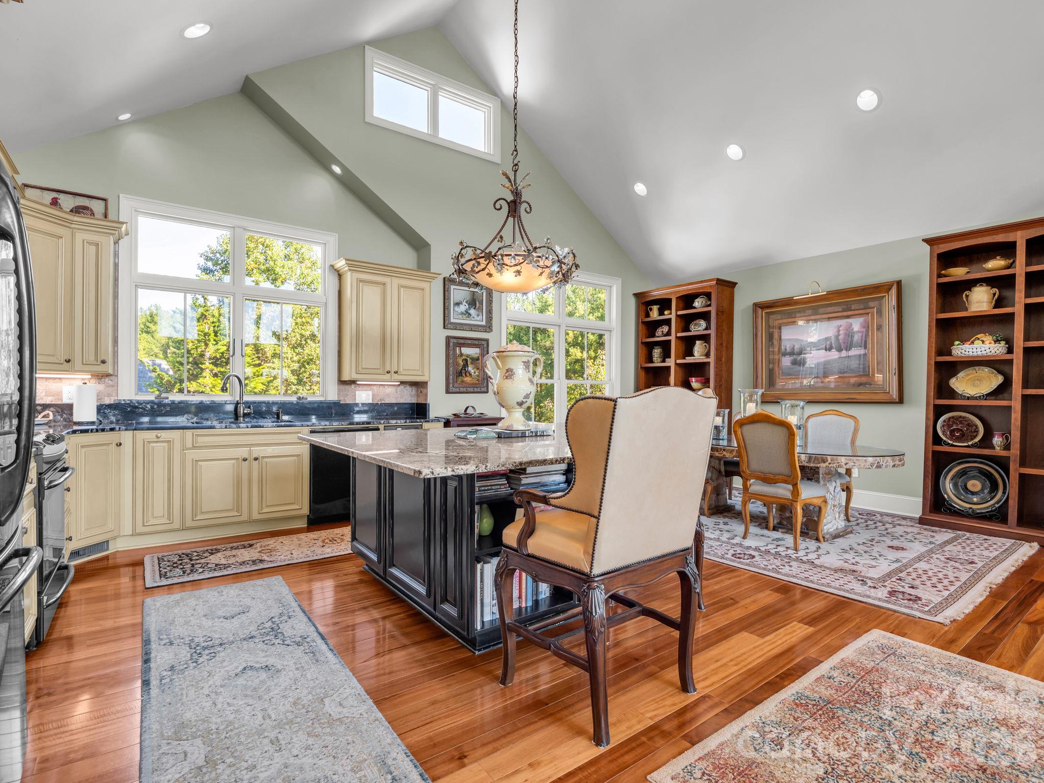Looking into the kitchen/breakfast area from the living room - 140 Blazing Star Lane, Mill Spring