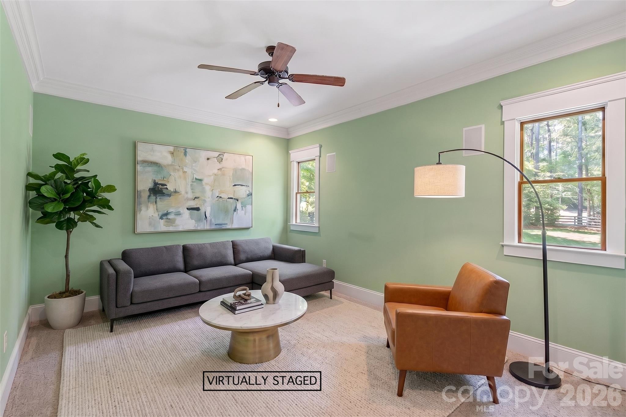 Virtually staged main level den - 236 Tuskarora Trail, Mooresville