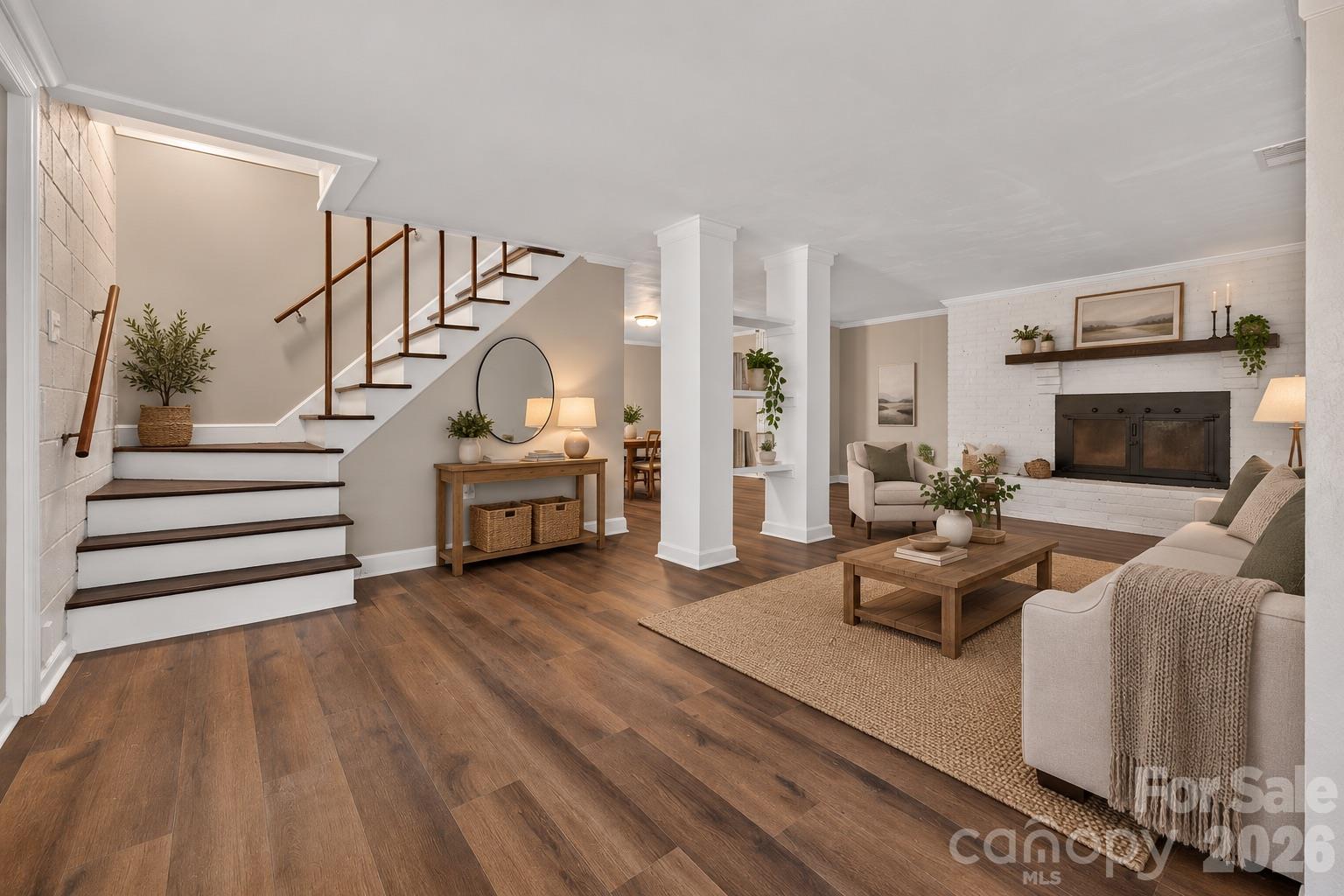 Virtual staging of basement living area - 425 Roberts Street, Salisbury