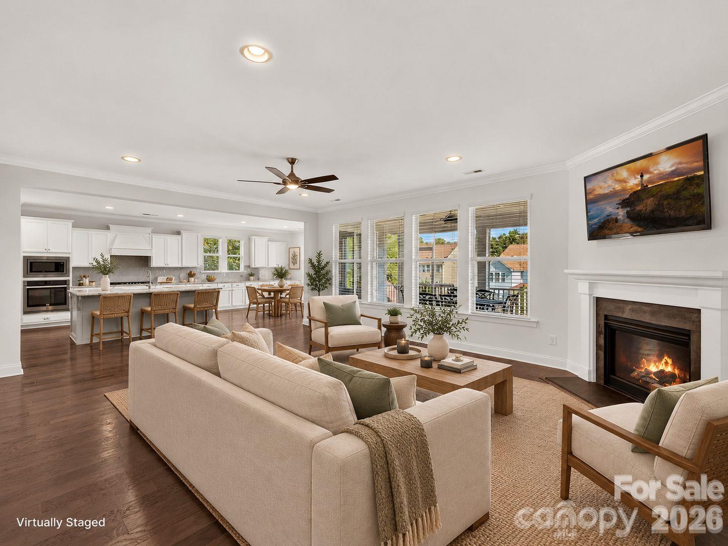 Great Room VIRTUALLY STAGED - 317 Somerled Way, Waxhaw