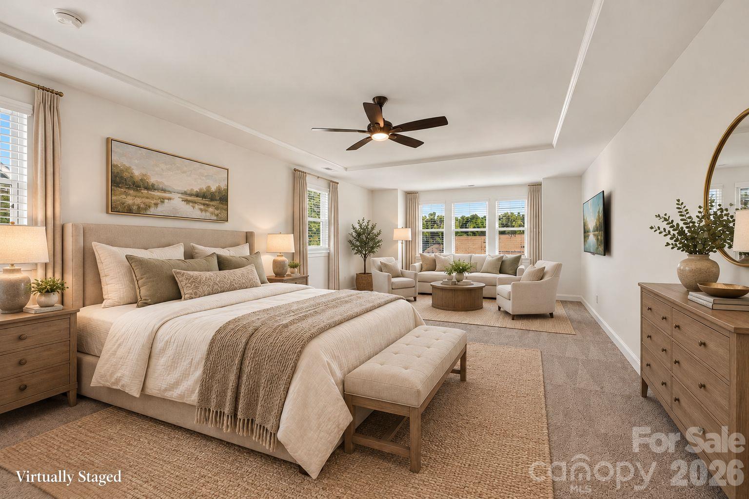 Primary Bedroom Suite VIRTUALLY STAGED - 317 Somerled Way, Waxhaw