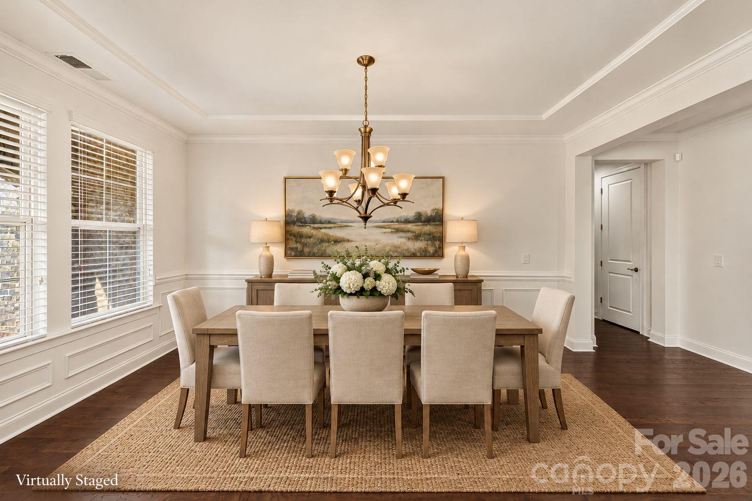 Dining Room VIRTUALLY STAGED - 317 Somerled Way, Waxhaw