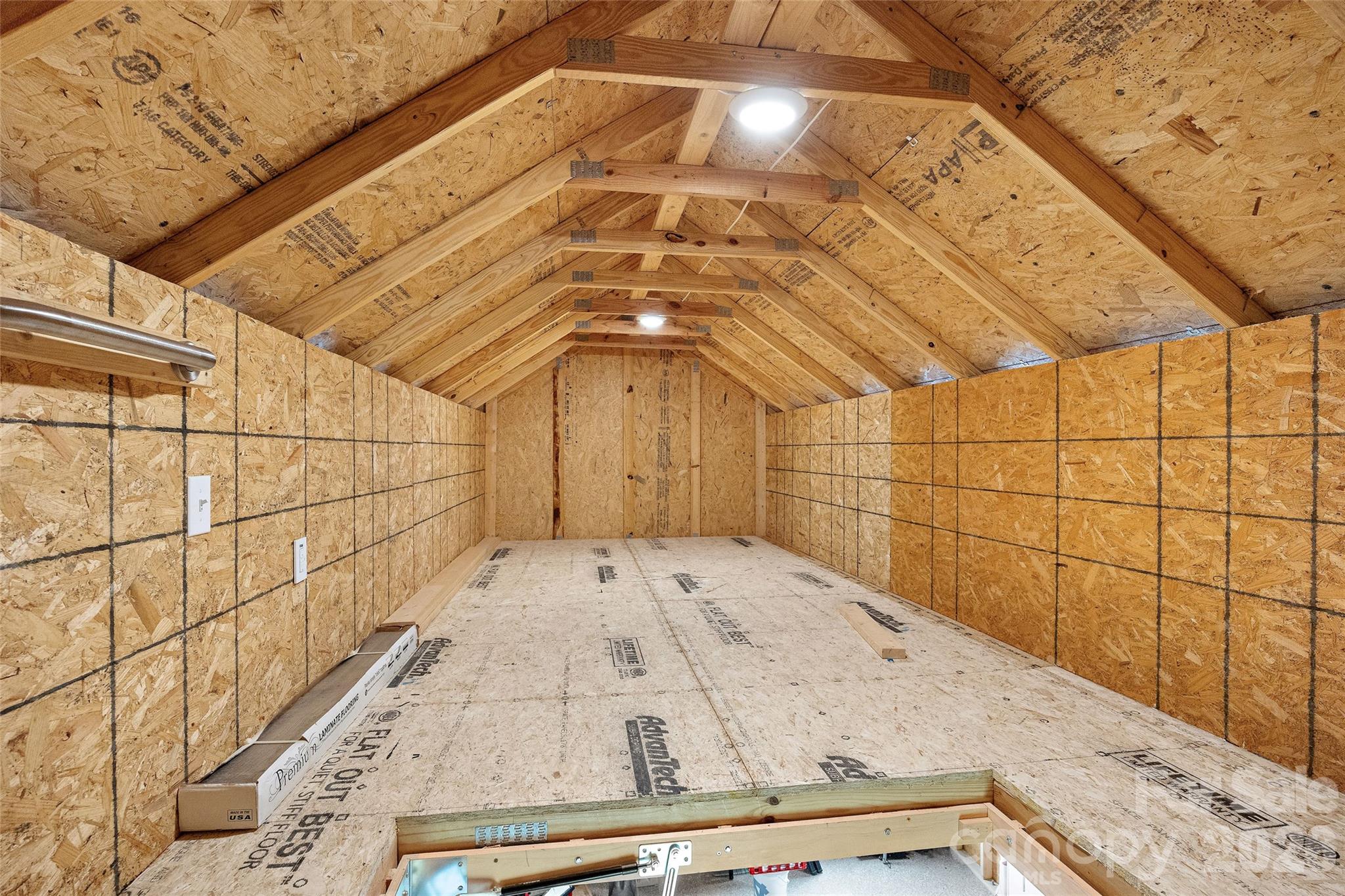 Bonus storage area inside workshop - 245 Glenwood Drive, Oakboro
