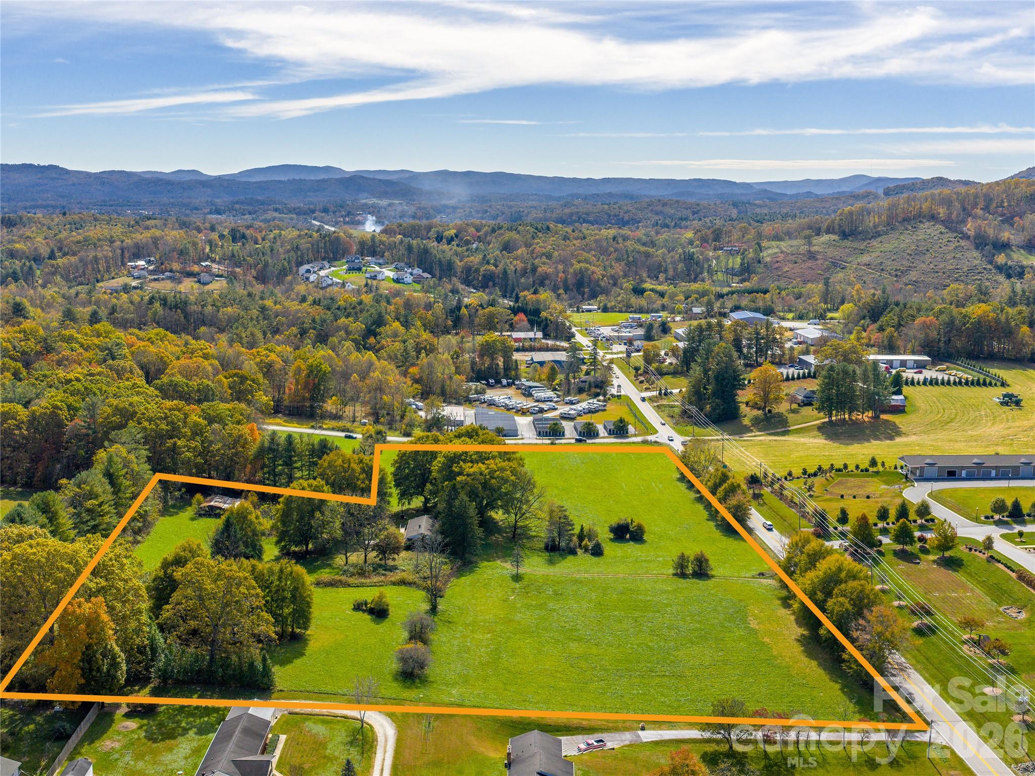 Aerial - Approx Lot Lines - 5620 Old Haywood Road, Mills River