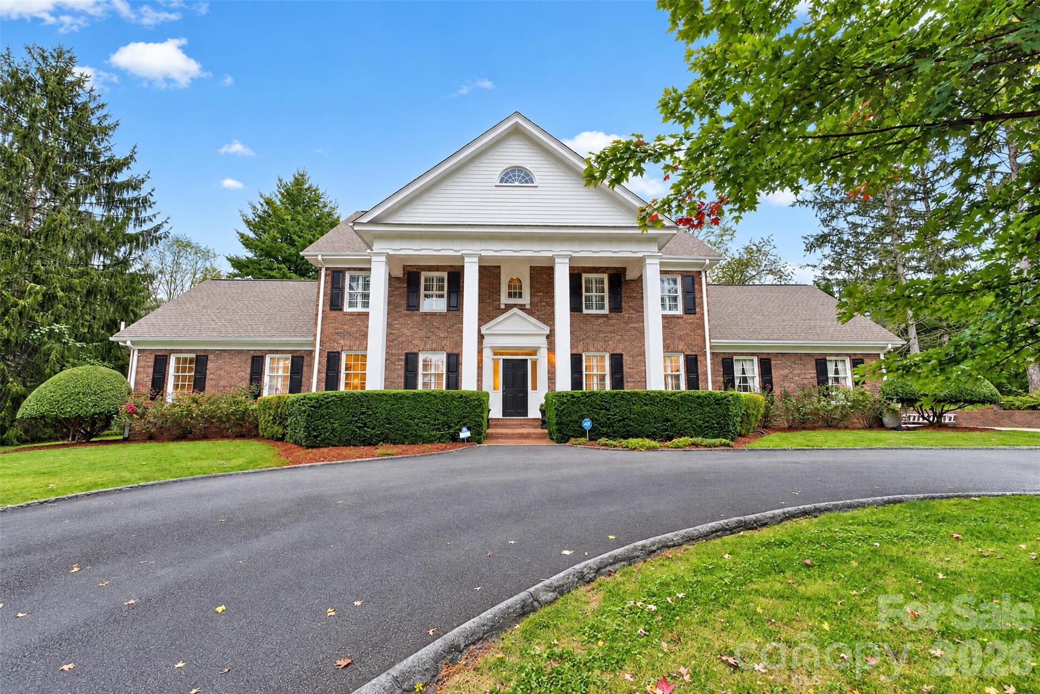 Stately Front Elevation complete with Circle Driveway - 2715 Brevard Road, Hendersonville