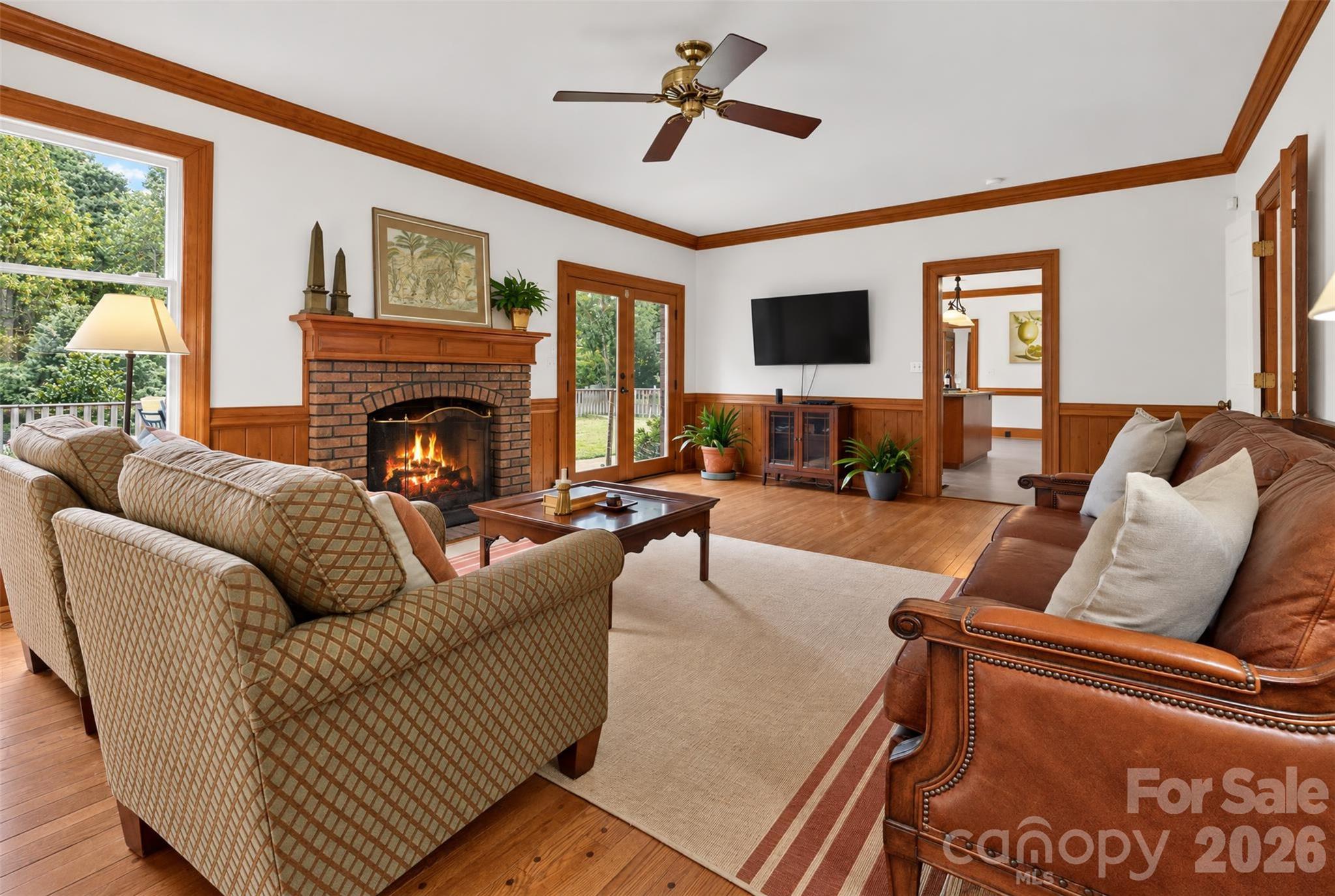 Cozy Family Room with Wood burning Fireplace - 2715 Brevard Road, Hendersonville