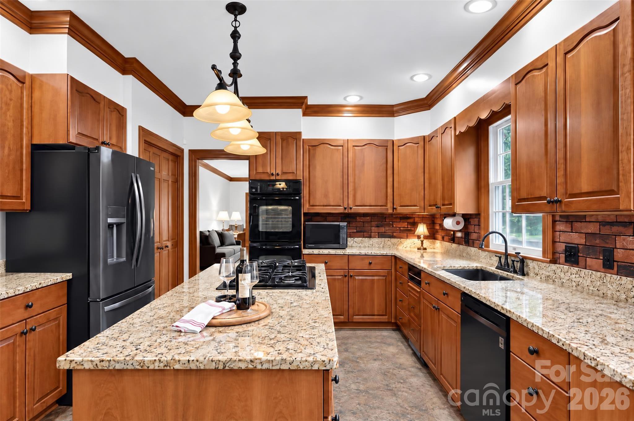 Well Equipped Kitchen with Island - 2715 Brevard Road, Hendersonville