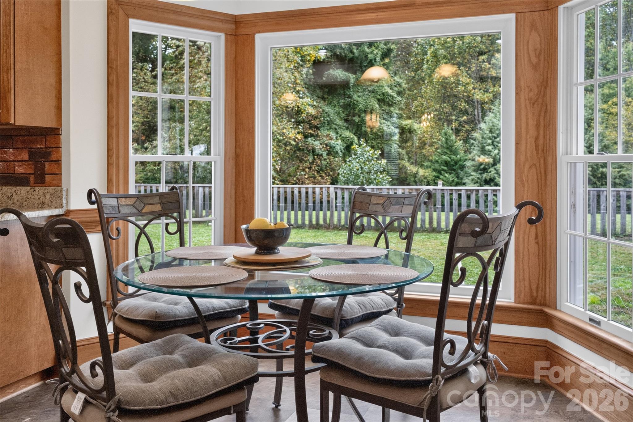 Breakfast Nook with views into fenced back yard - 2715 Brevard Road, Hendersonville