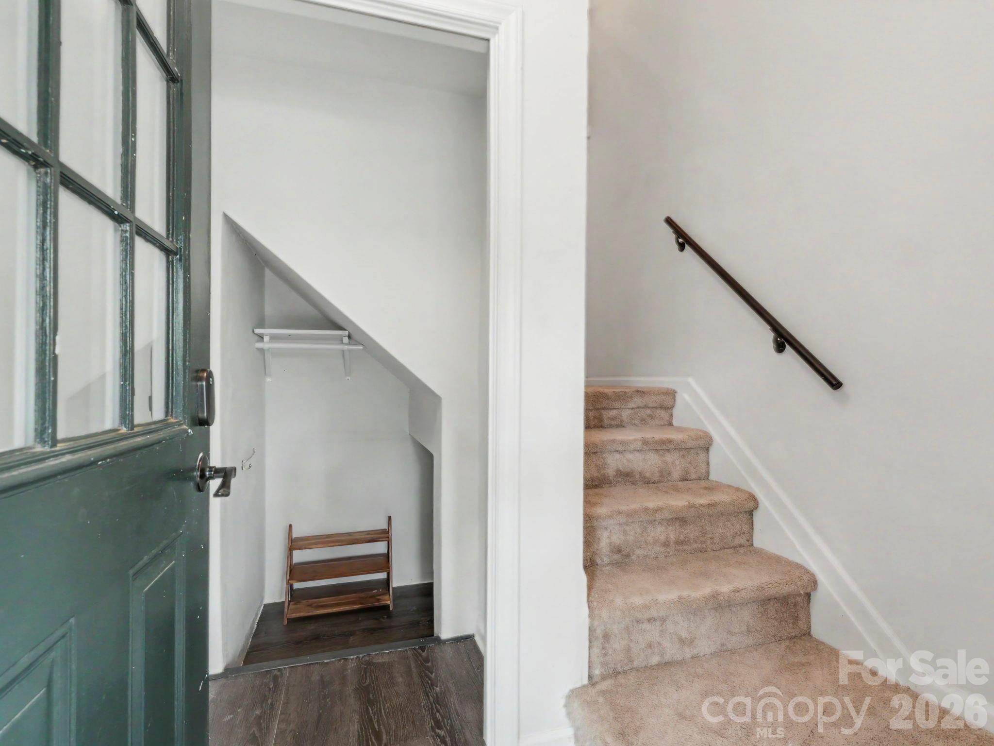 Front entry and drop zone/under stair storage - 6000 Gray Gate Lane, Charlotte