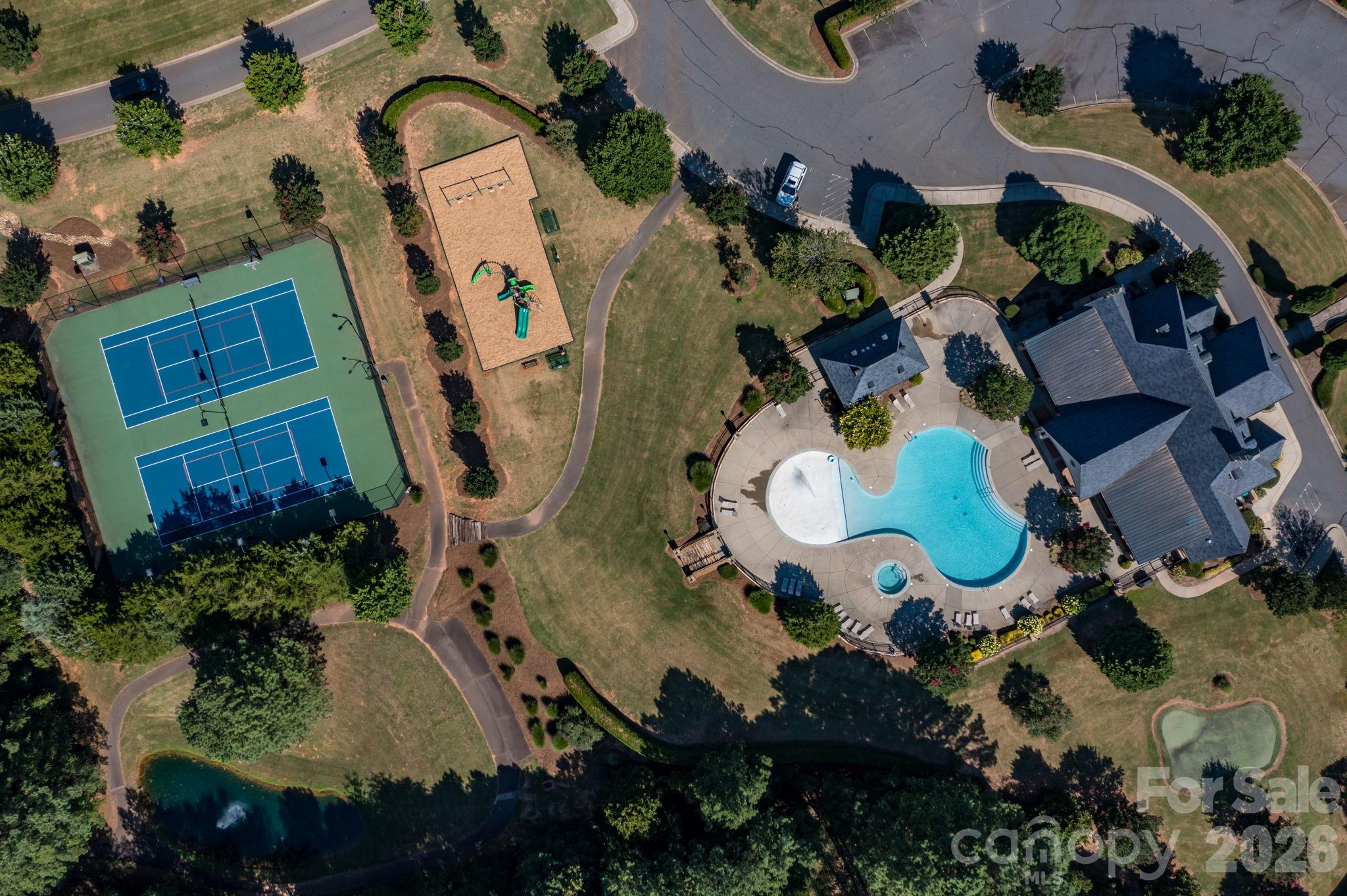 Clubhouse Amenities Aerial View - 4001 Deer Park Lane, Belmont
