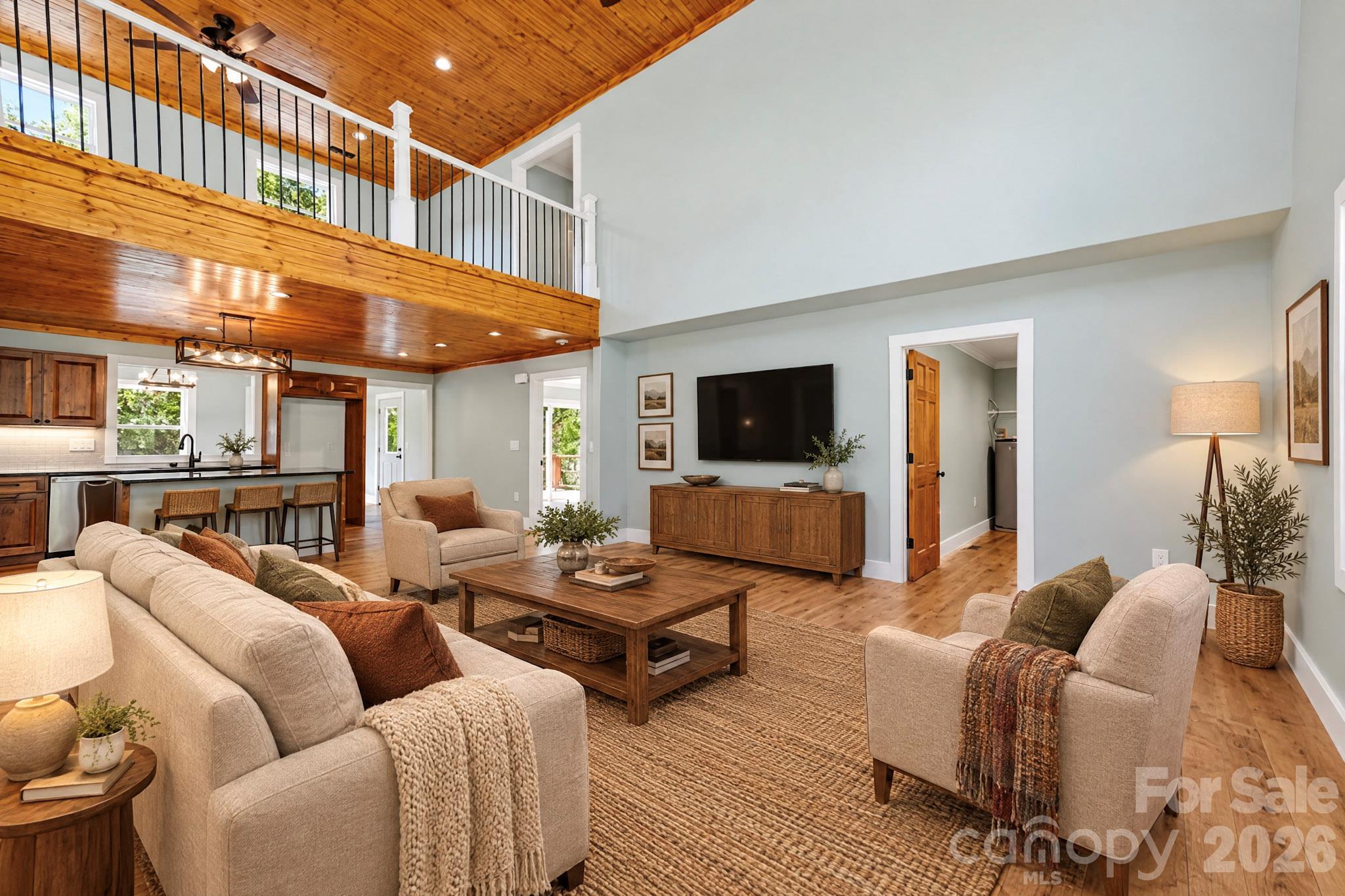 Staged Family Room - 175 Trinity Drive, Sylva