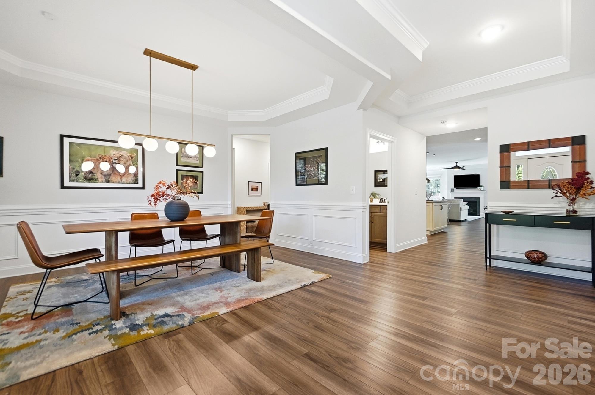 Formal Dining Room with tray ceilings - 2014 Old Evergreen Parkway, Indian Trail