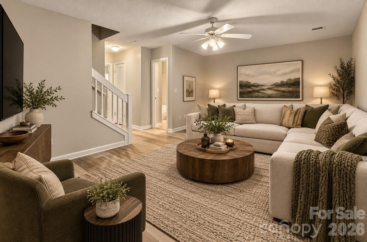 Virtually staged secondary living room - 316 Wilkes Place Drive, Fort Mill