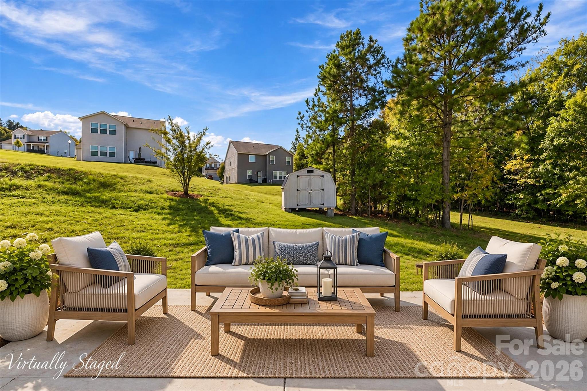 Virtually Staged - Back Patio - 2304 Amesbury Court, Albemarle