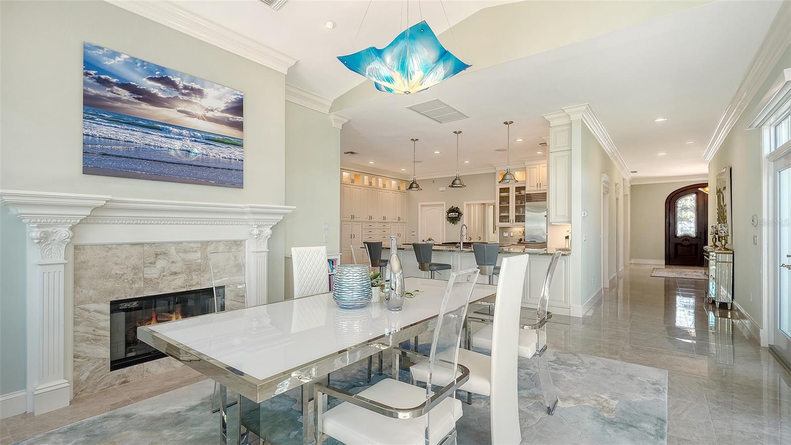 Fireplace in Dinning room - 2115 LYCHEE LN, NOKOMIS