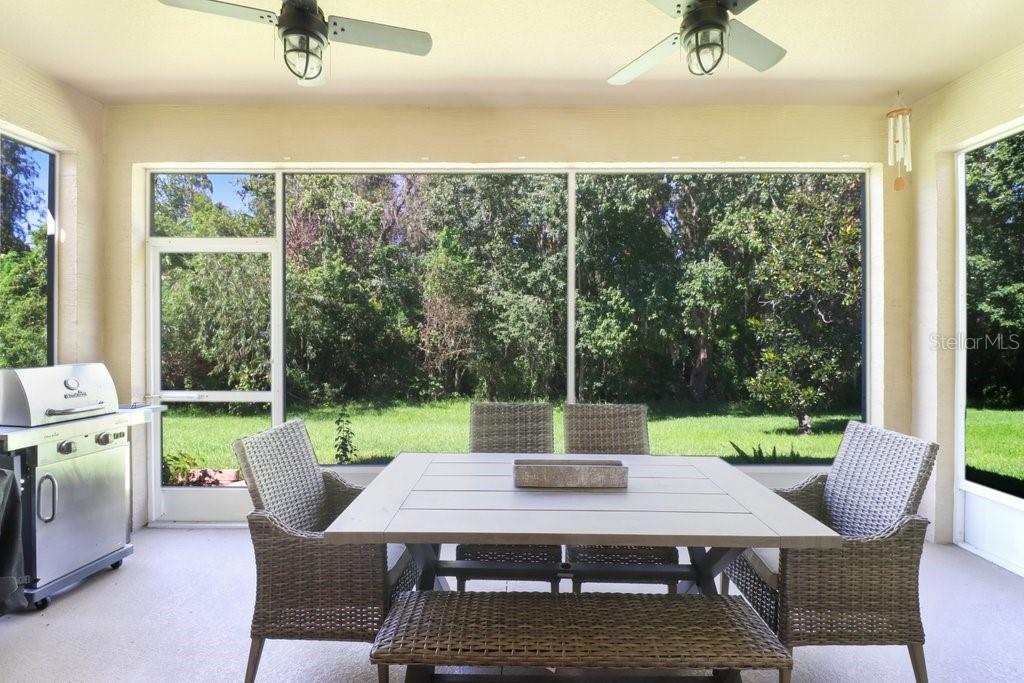 Screened rear porch with view to conservation - 3876 WHISTLEWOOD CIR, LAKELAND