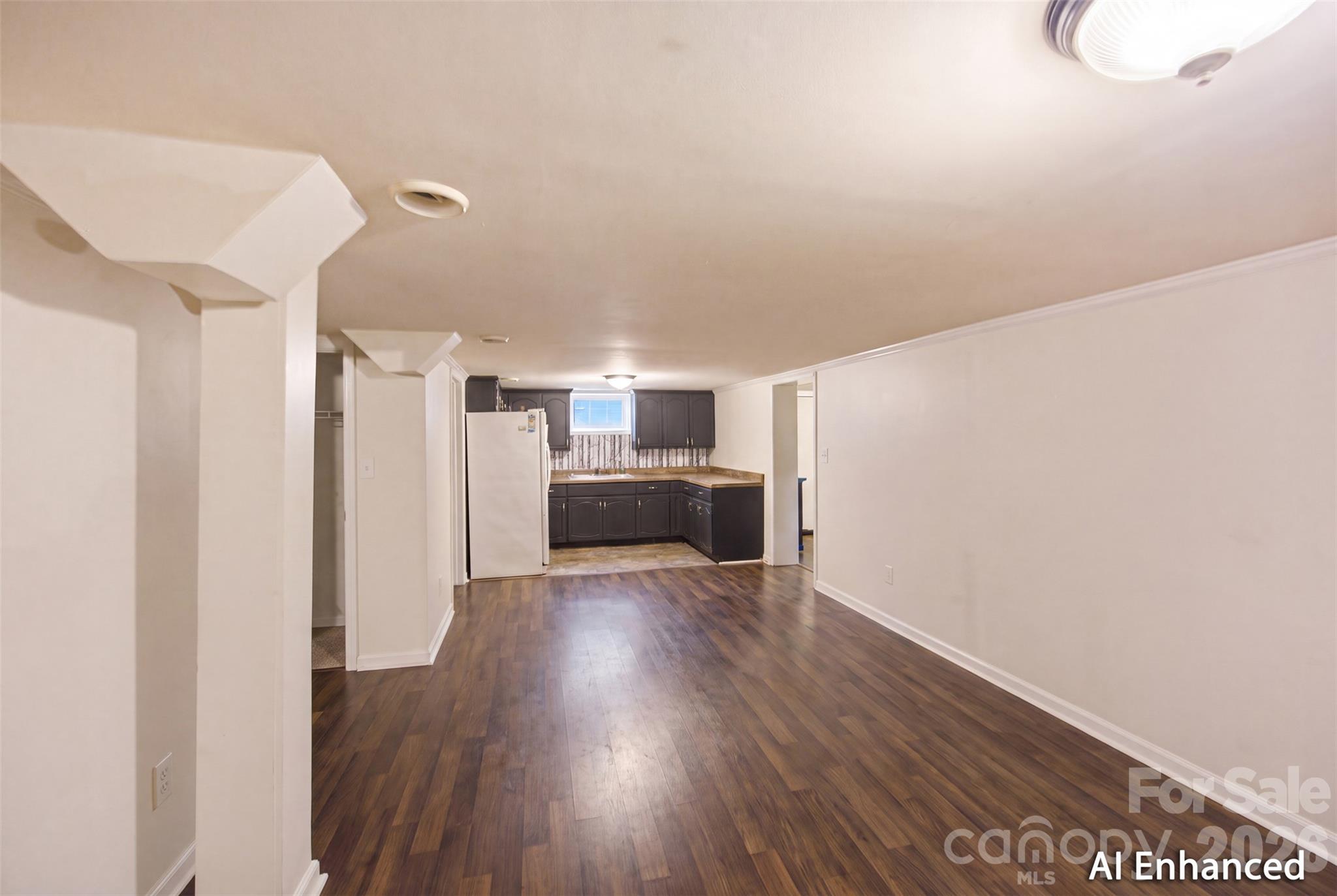 Downstairs kitchen area. Virtually Enhanced. Ceiling is under 7 Feet. - 146 Duck Cove Road, Belmont