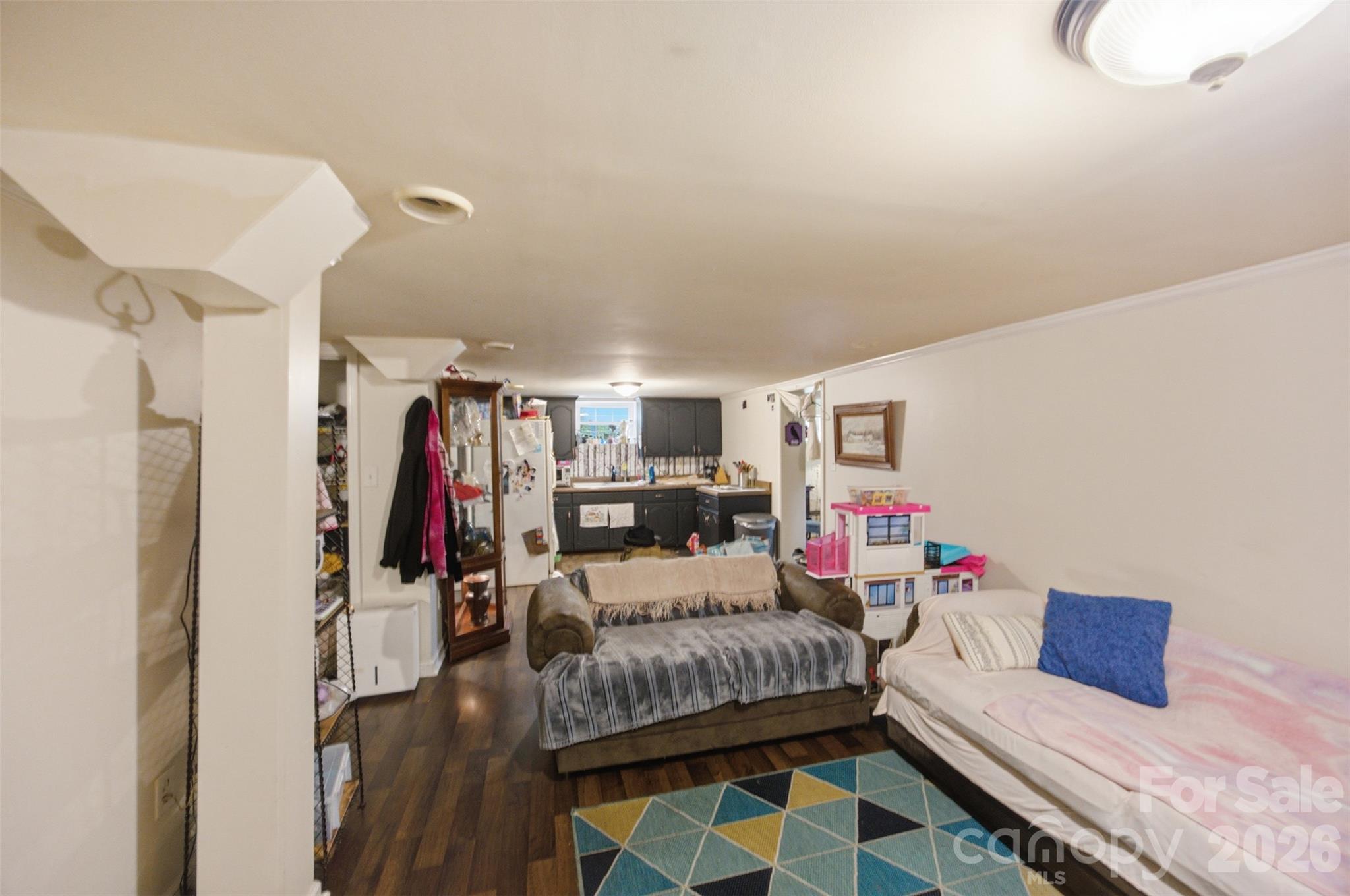 Downstairs kitchen area. Ceiling is under 7 Feet. - 146 Duck Cove Road, Belmont