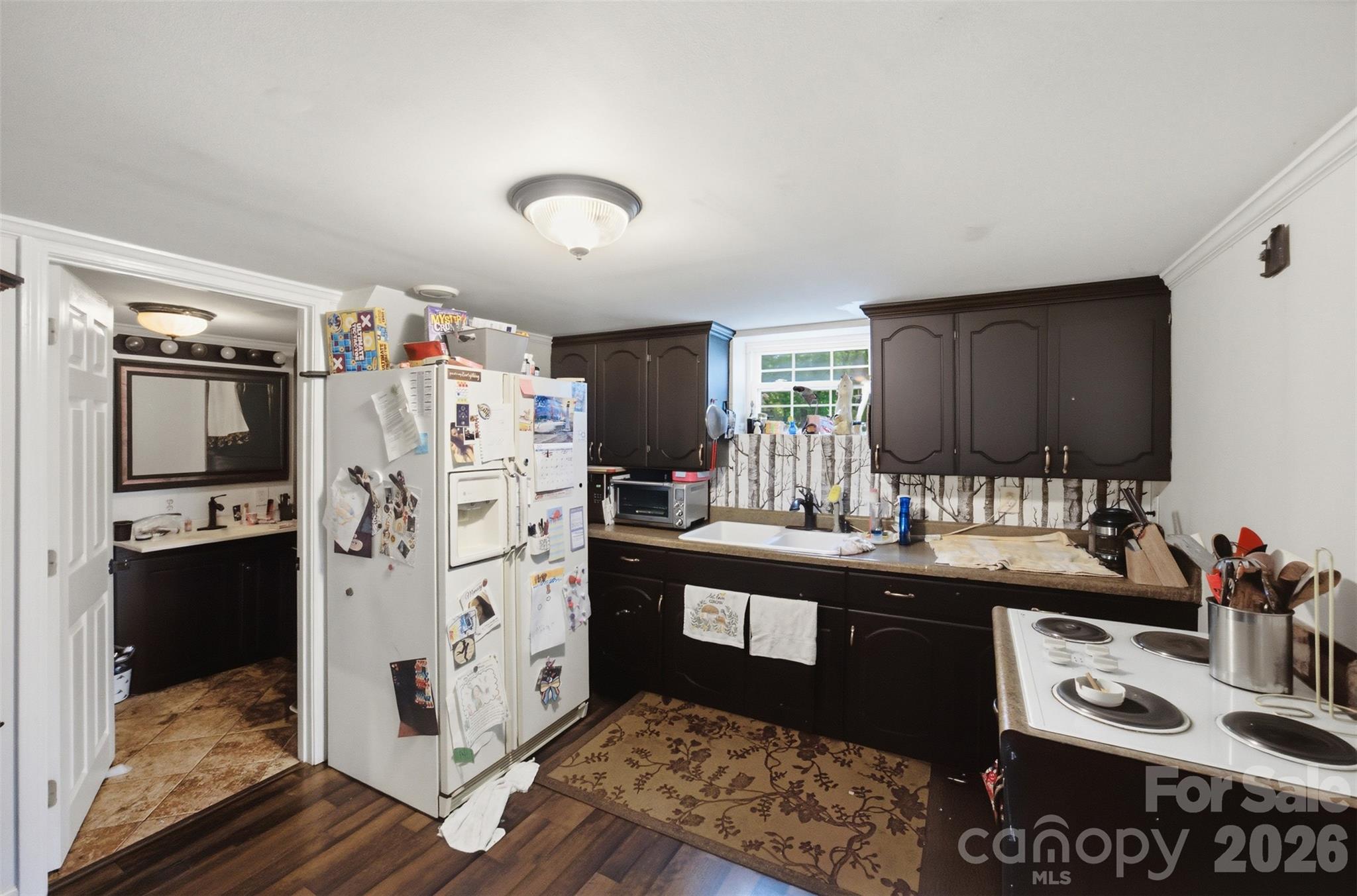 Downstairs kitchen area. Ceiling is under 7 Feet. - 146 Duck Cove Road, Belmont