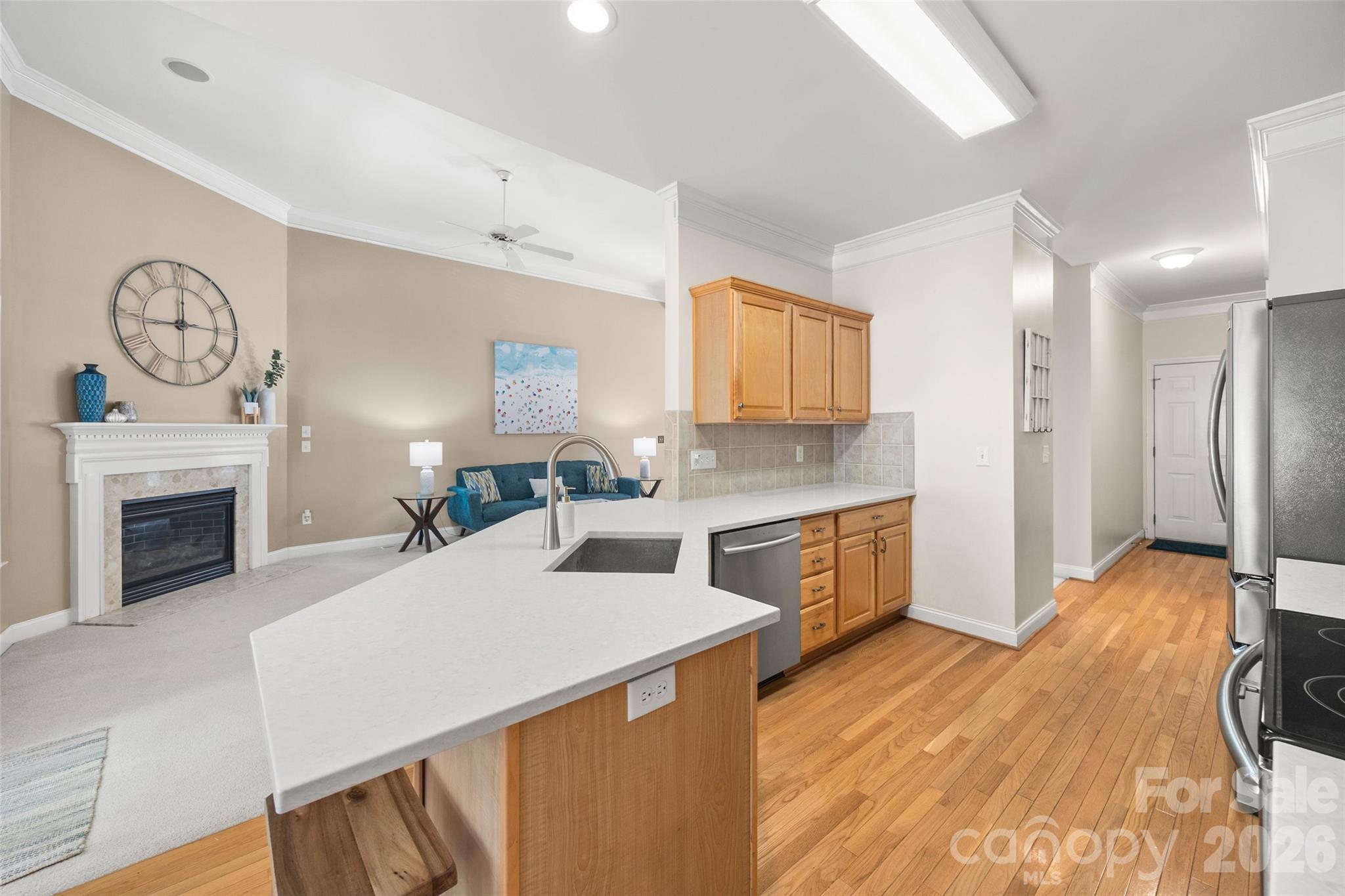 The bar area offers additional seating space - 1718 Sanridge Wind Lane, Charlotte