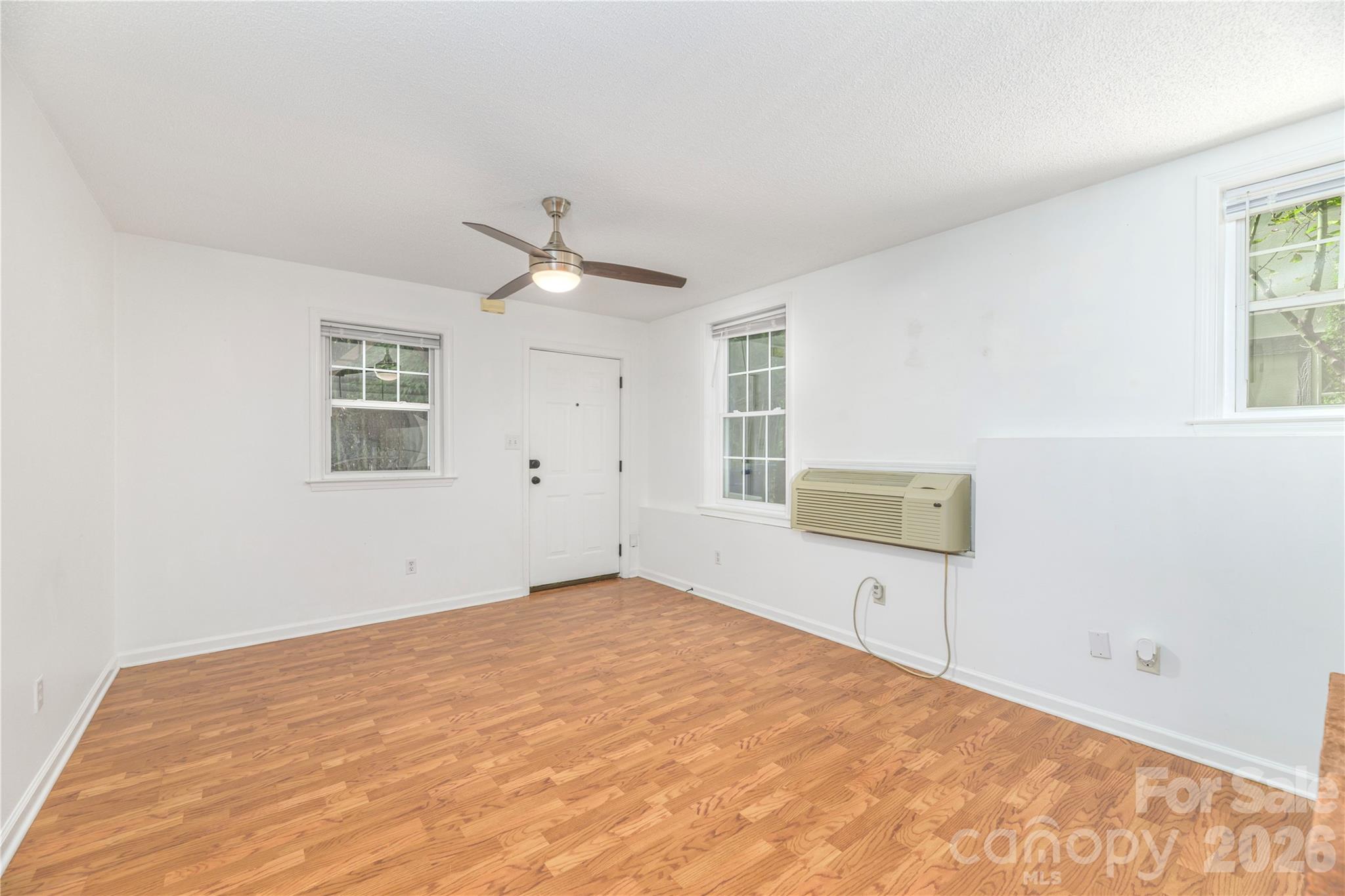 Open living and kitchen area in the basement apartment. - 17 Sheridan Road, Asheville