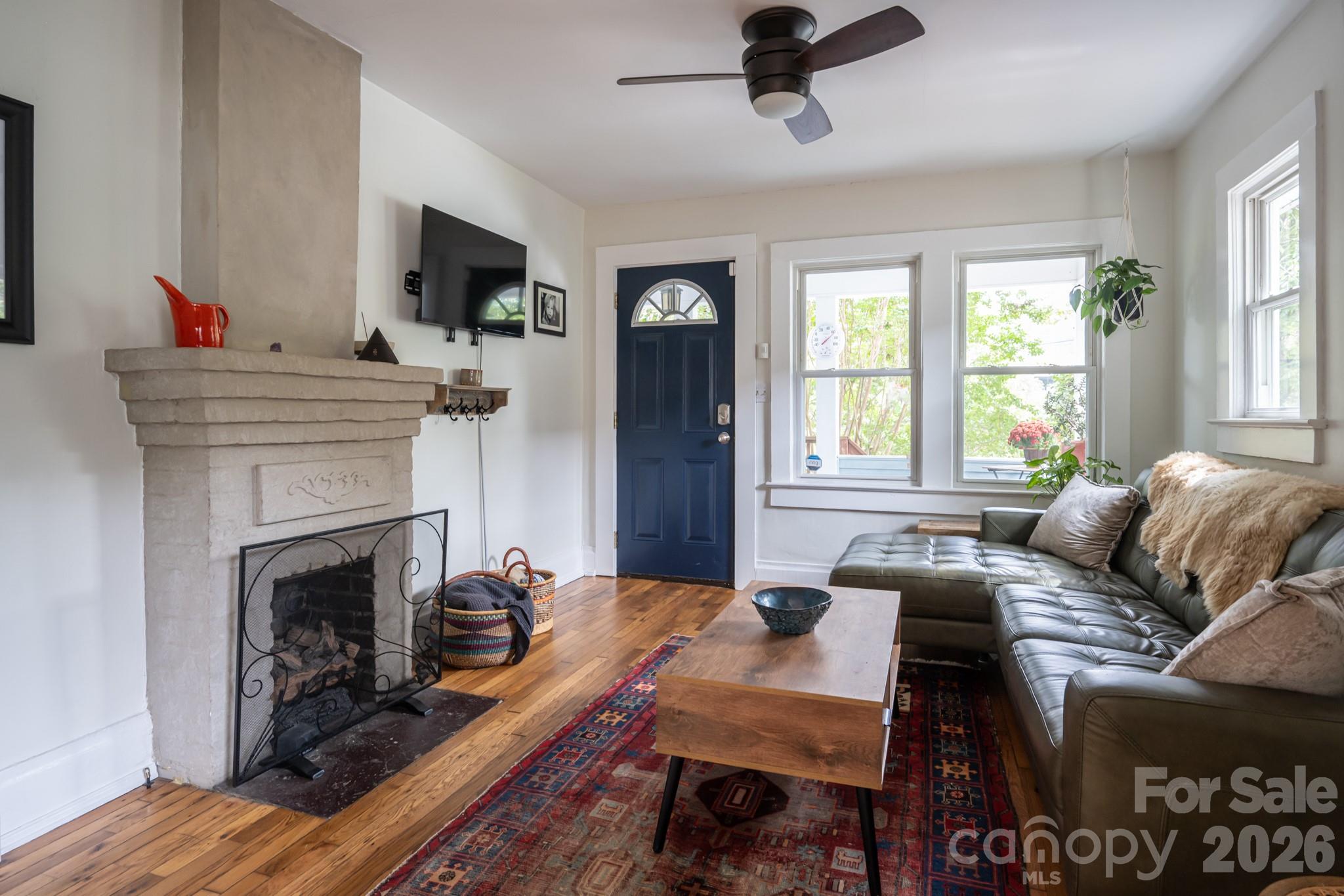 Light filled living room - 45 Olive Street, Asheville