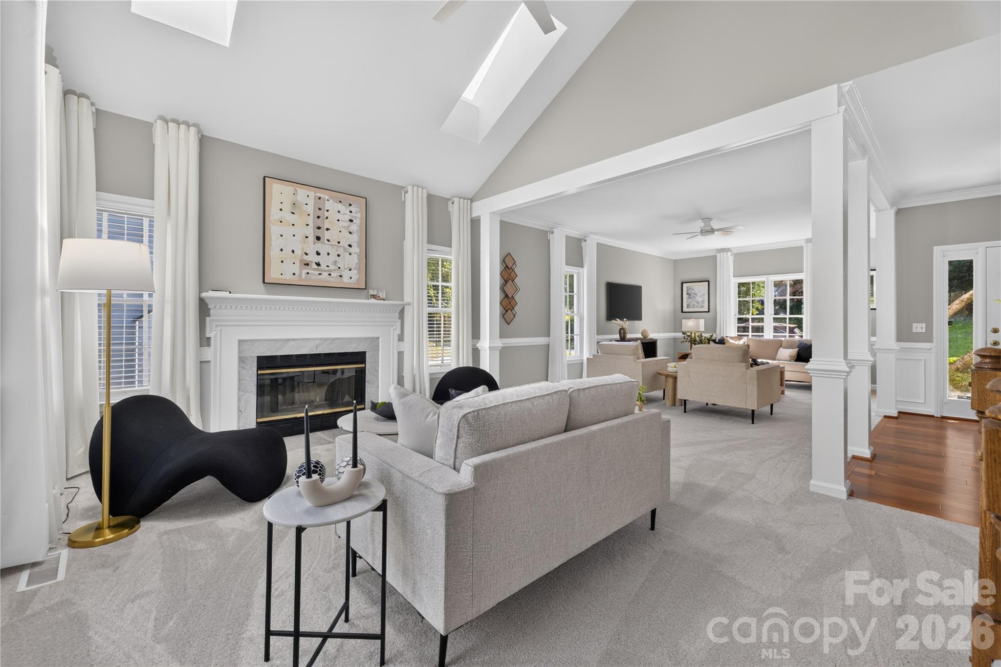 Soaring ceilings with skylights. - 4711 Beech Crest Place, Charlotte