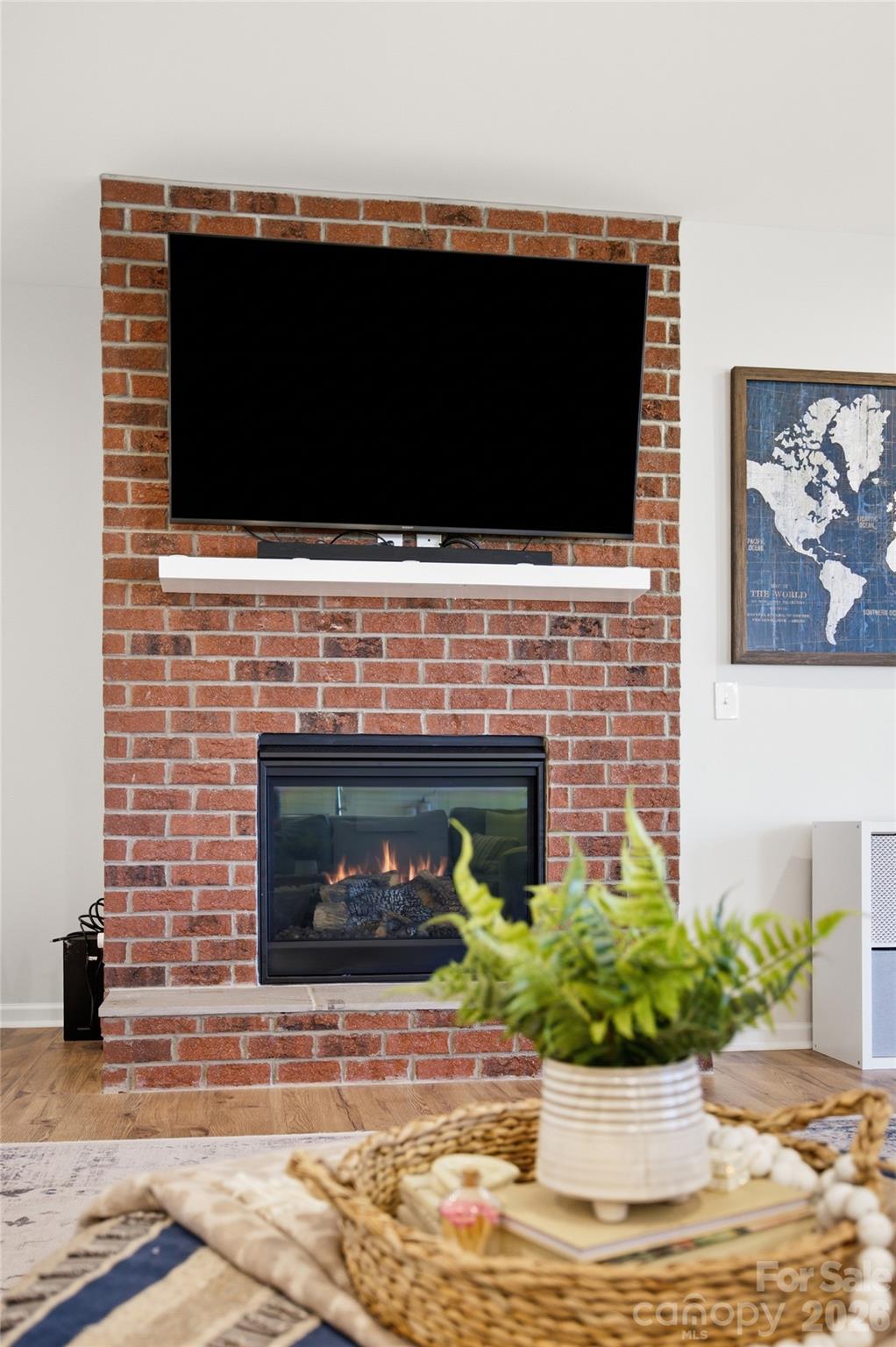 brick fireplace - 13709 Berkley Avenue, Huntersville