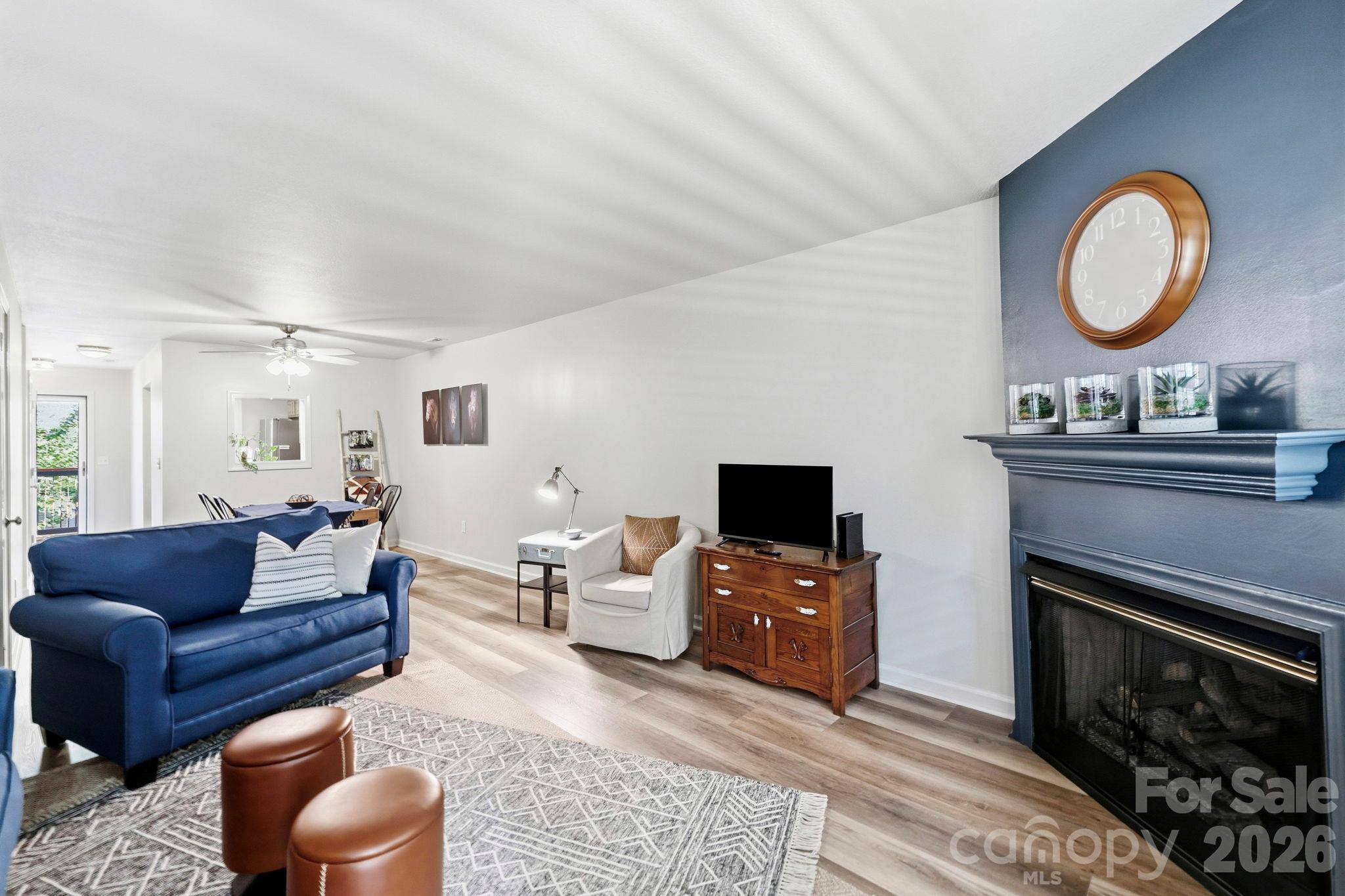 Living Room w/ fireplace - 805 Carlyle Way, Asheville