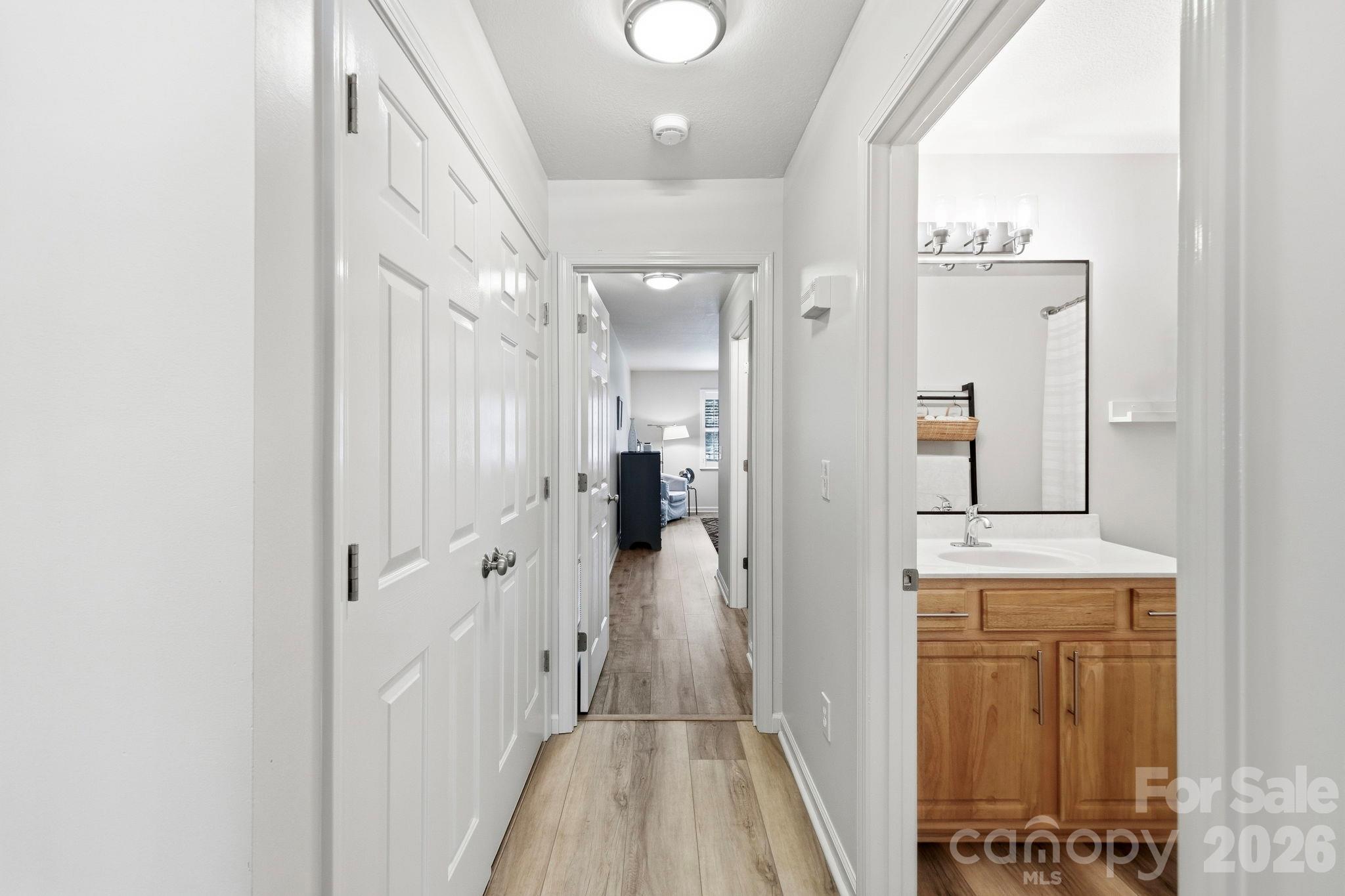 Hallway to bedrooms and bathrooms - 805 Carlyle Way, Asheville