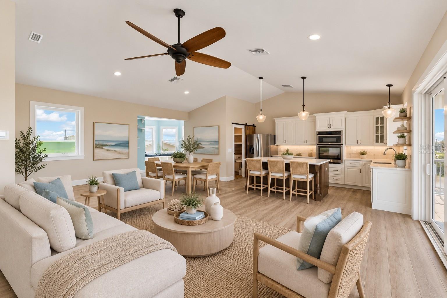 Great Room/Kitchen on 3rd Floor (Virtually Staged) - 6191 TURTLEMOUND RD, NEW SMYRNA BEACH