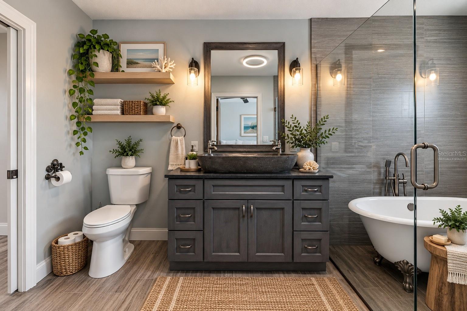 Primary Owner Bath (Virtually Staged) - 6191 TURTLEMOUND RD, NEW SMYRNA BEACH