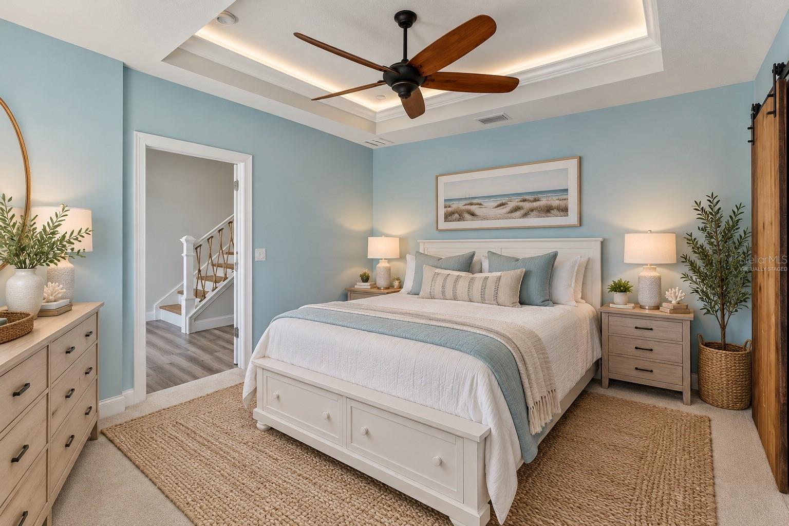 Primary Owner Bedroom (Virtually Staged) - 6191 TURTLEMOUND RD, NEW SMYRNA BEACH