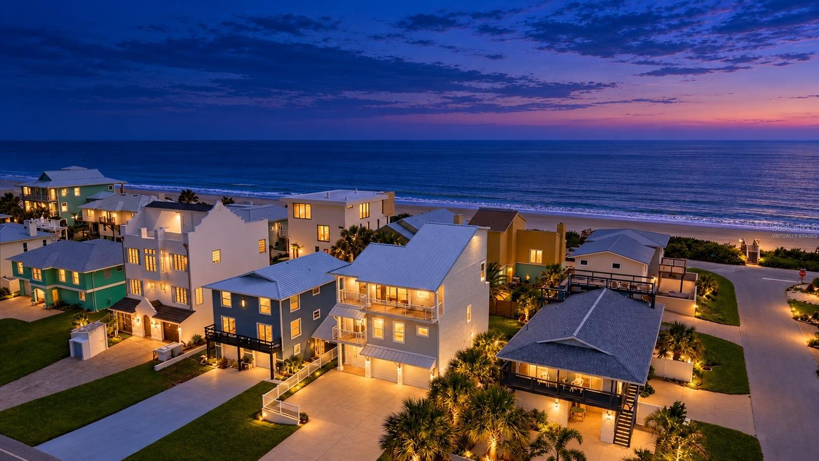 Dusk photo Virtually Staged - 6191 TURTLEMOUND RD, NEW SMYRNA BEACH