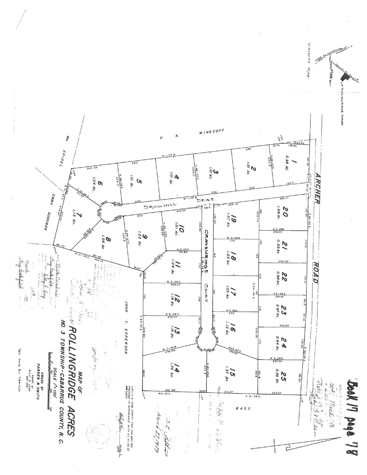 PLAT MAP (Lot 7) - 6365 Brownhill Drive, Davidson