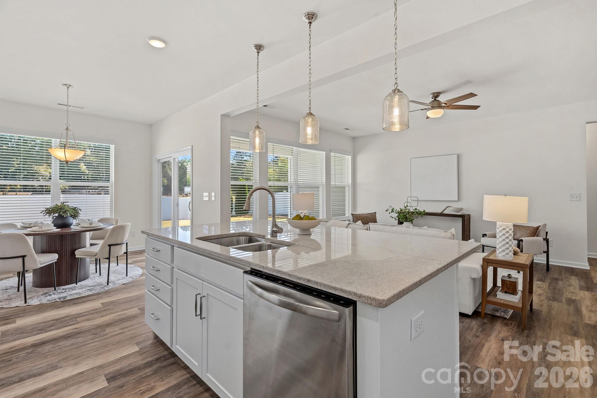 Kitchen, Breakfast Area to Living Room - 159 Suggs Mill Drive, Mooresville