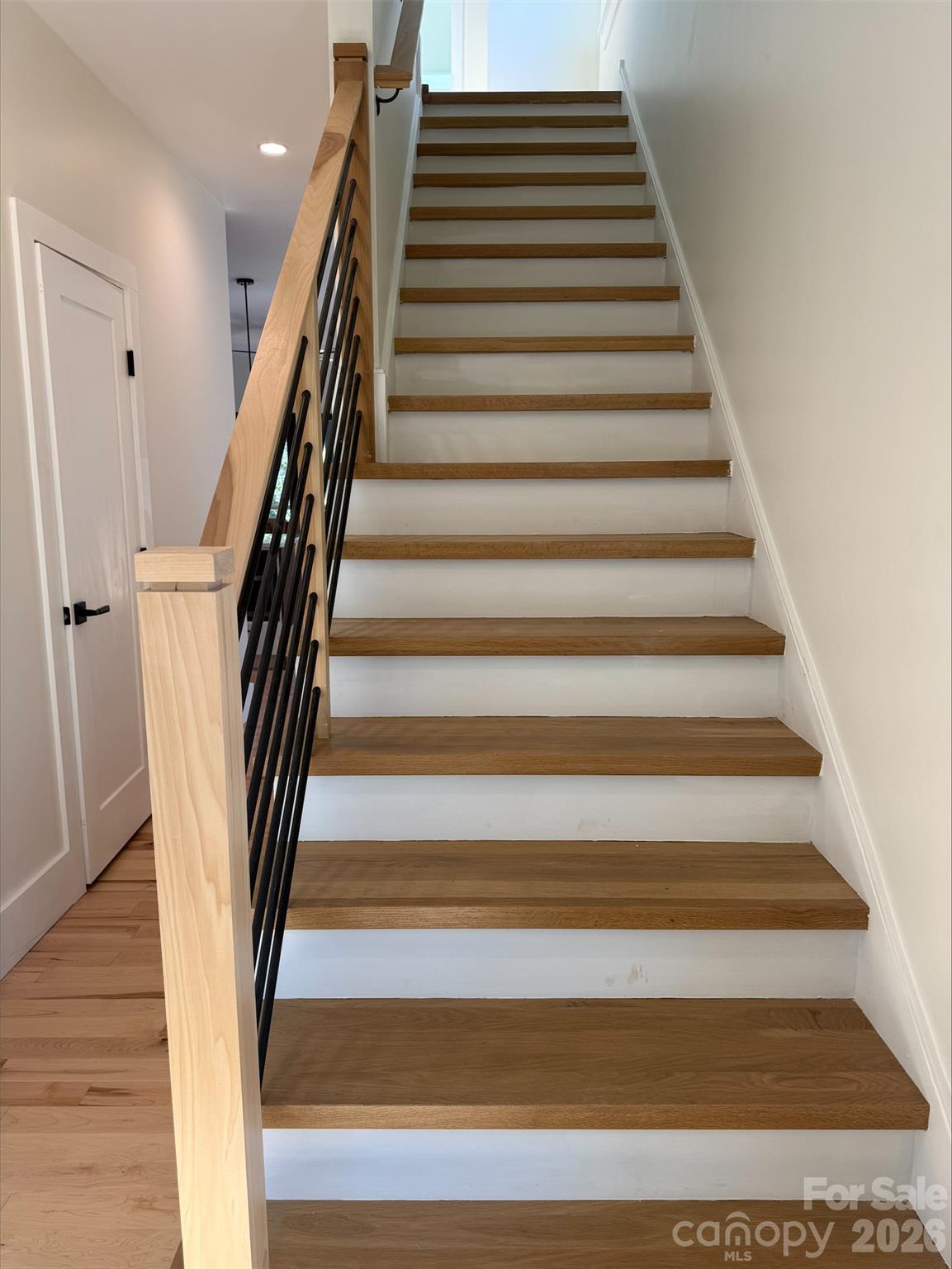 Stairwell to upstairs bedrooms - 3 Locust Street, Asheville