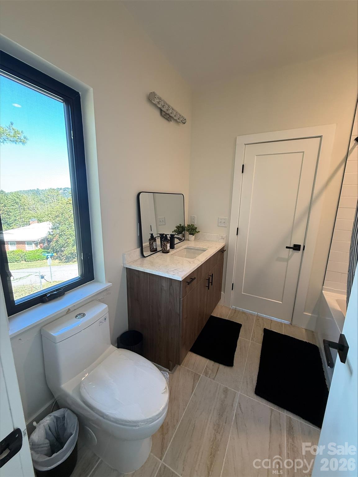 bathroom with view - 3 Locust Street, Asheville