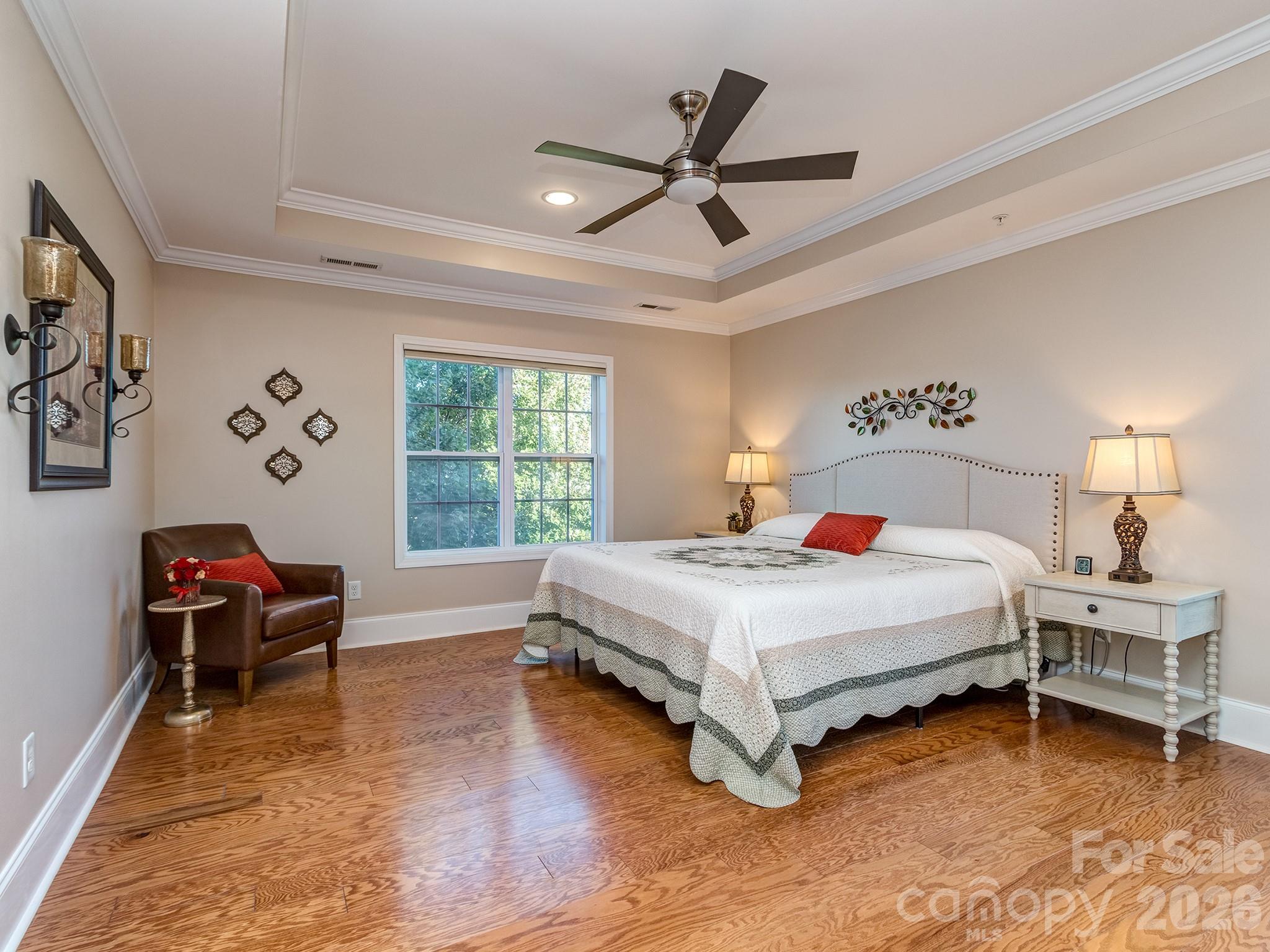 Primary bedroom with tray ceilings - 6605 Central Pacific Avenue, Charlotte