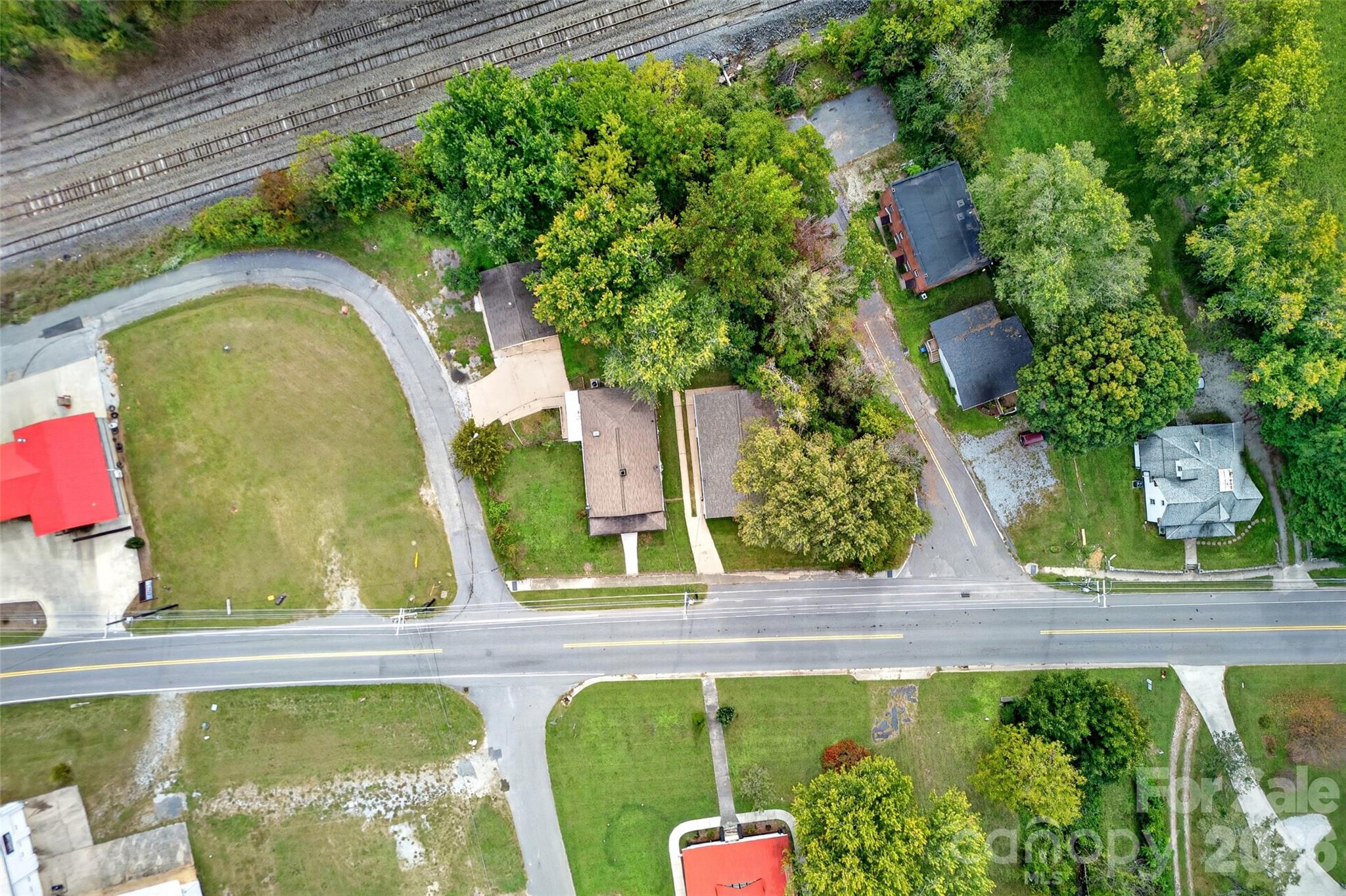 Aerial view. - 432 & 422 E Main Street, Old Fort