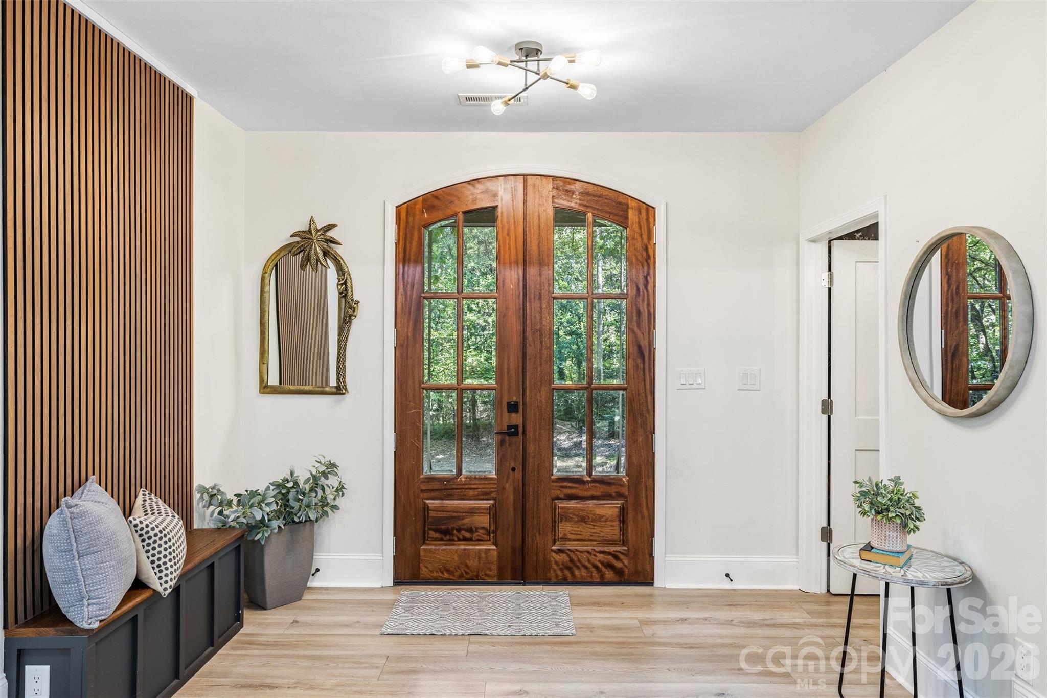 Beautiful wood double doors create a memorable first impression - 16 Tanglewood Road, Lake Wylie